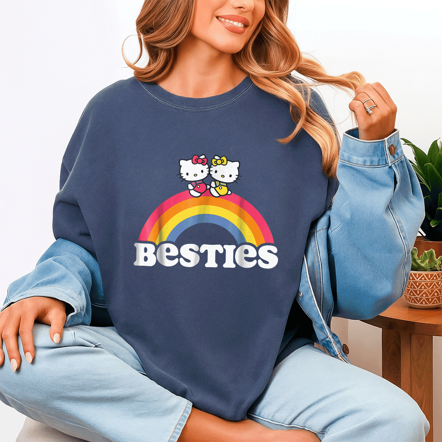Cute Hello Kitty and Mimmy Besties Tee Shirt for Girls Perfect for Playdates and Everyday Fun, Adorable Cartoon Design! - 4