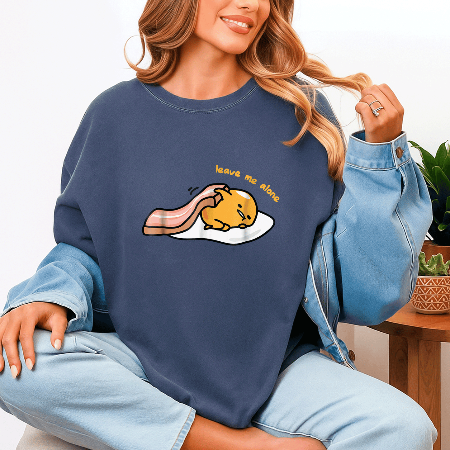 Cute Gudetama Leave Me Alone Tee Shirt Perfect for Lazy Days and Chill Vibes, Adorable Egg Character Graphic Design - 4