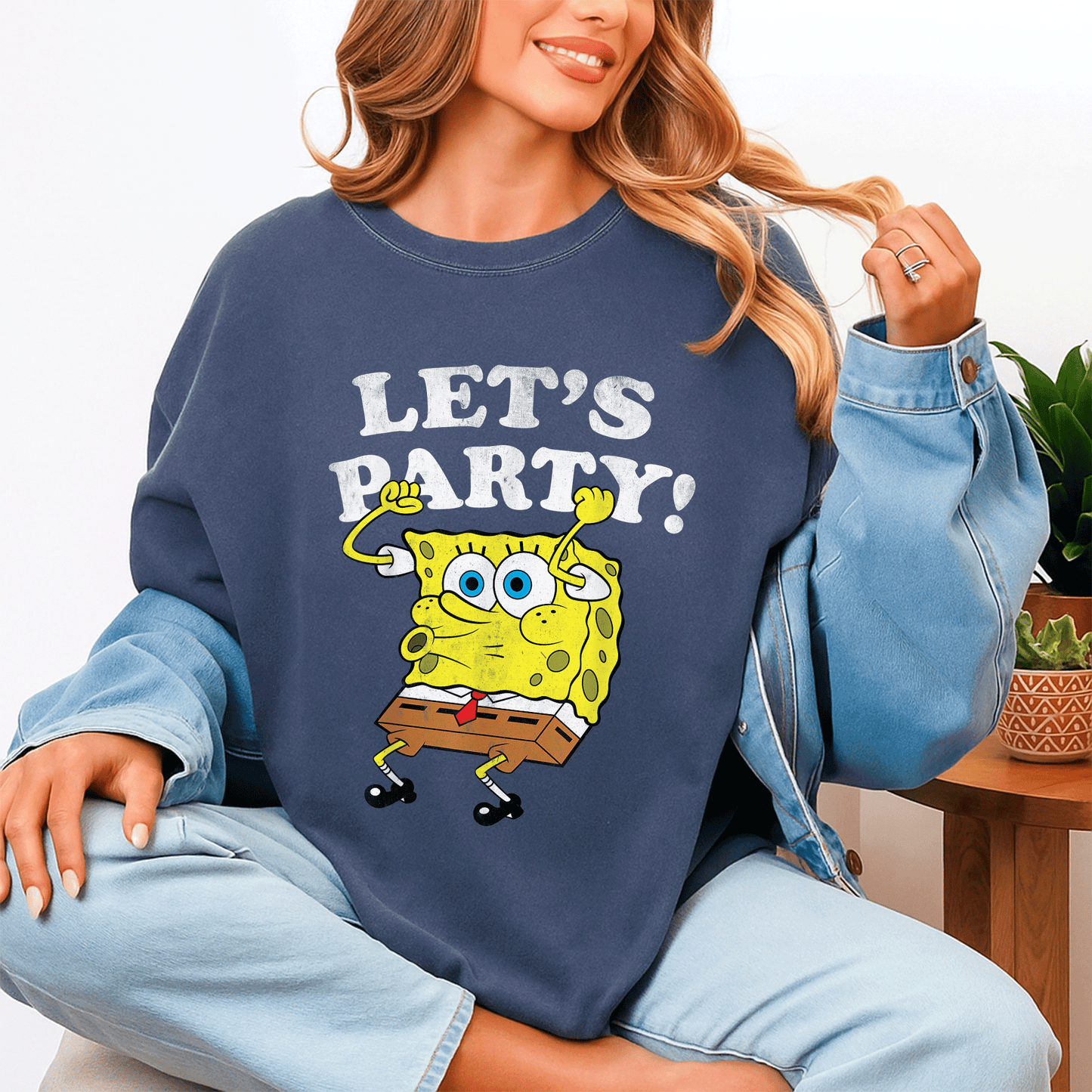 Spongebob Squarepants Lets Party T-Shirt Fun and Colorful Cartoon Design Perfect for Fans of All Ages and Celebrations - 4