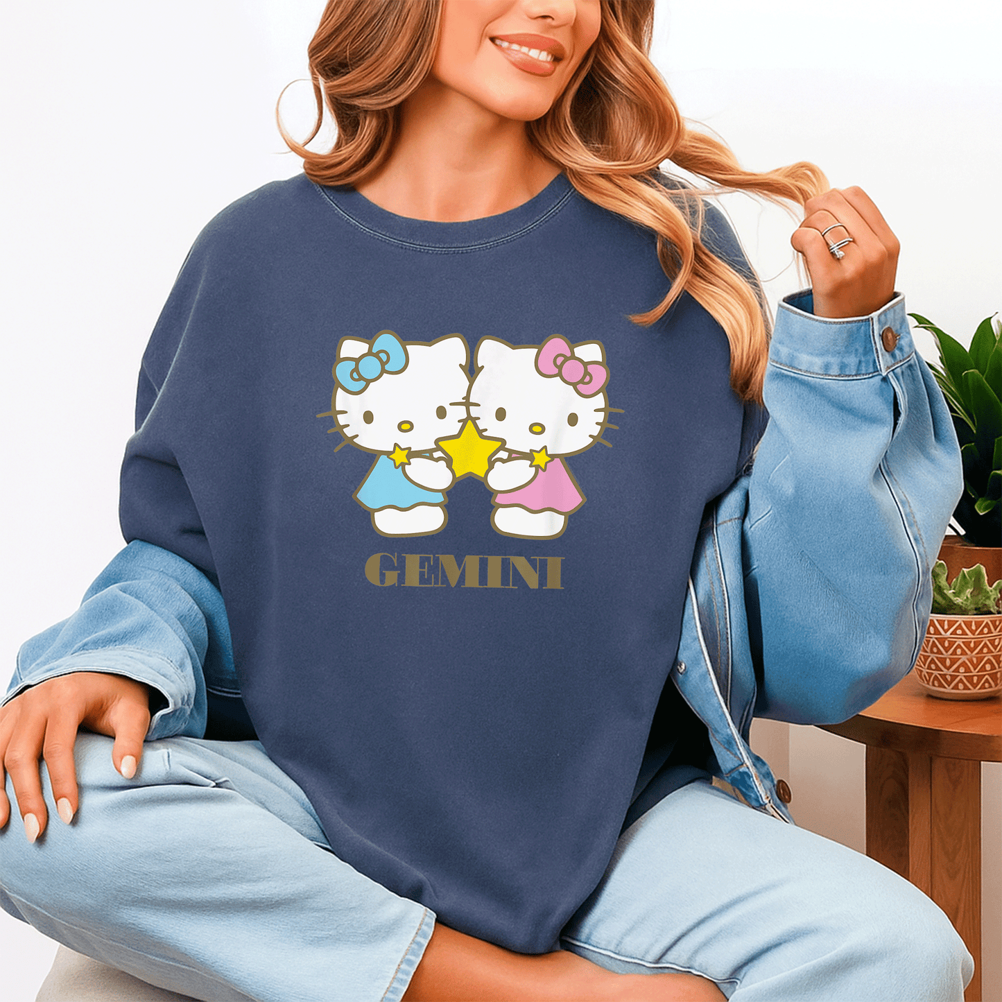Cute Hello Kitty Gemini Zodiac T-Shirt for Women, Fun Astrological Graphics, Perfect Gift for Gemini Fans and Hello Kitty Lovers - 4