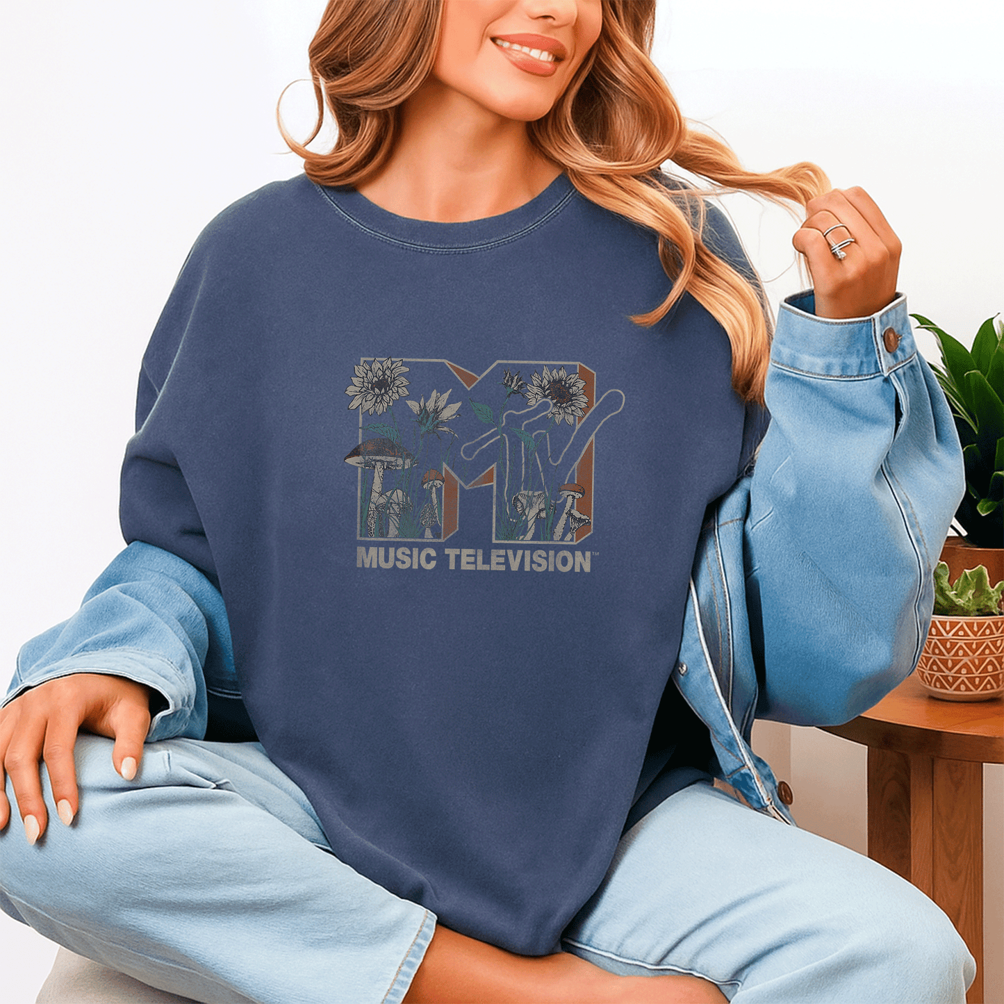 MTV Wild Flower Mushrooms Logo T-Shirt for Music Lovers - Trendy and Unique Graphic Tee for Creative Styles - 4