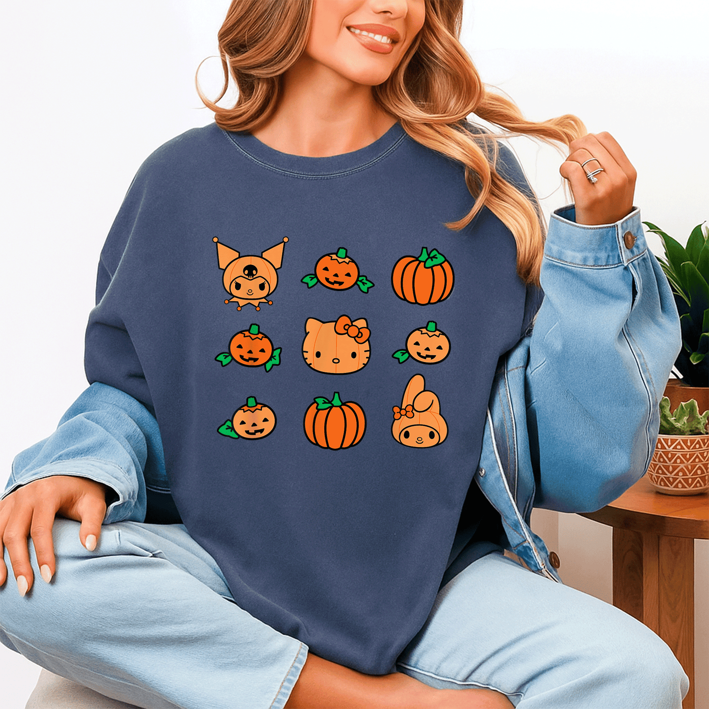 Cute Hello Kitty My Melody Kuromi Pumpkins Halloween T-Shirt for Kids and Adults - Fun Festive Style for All Celebrations - 4