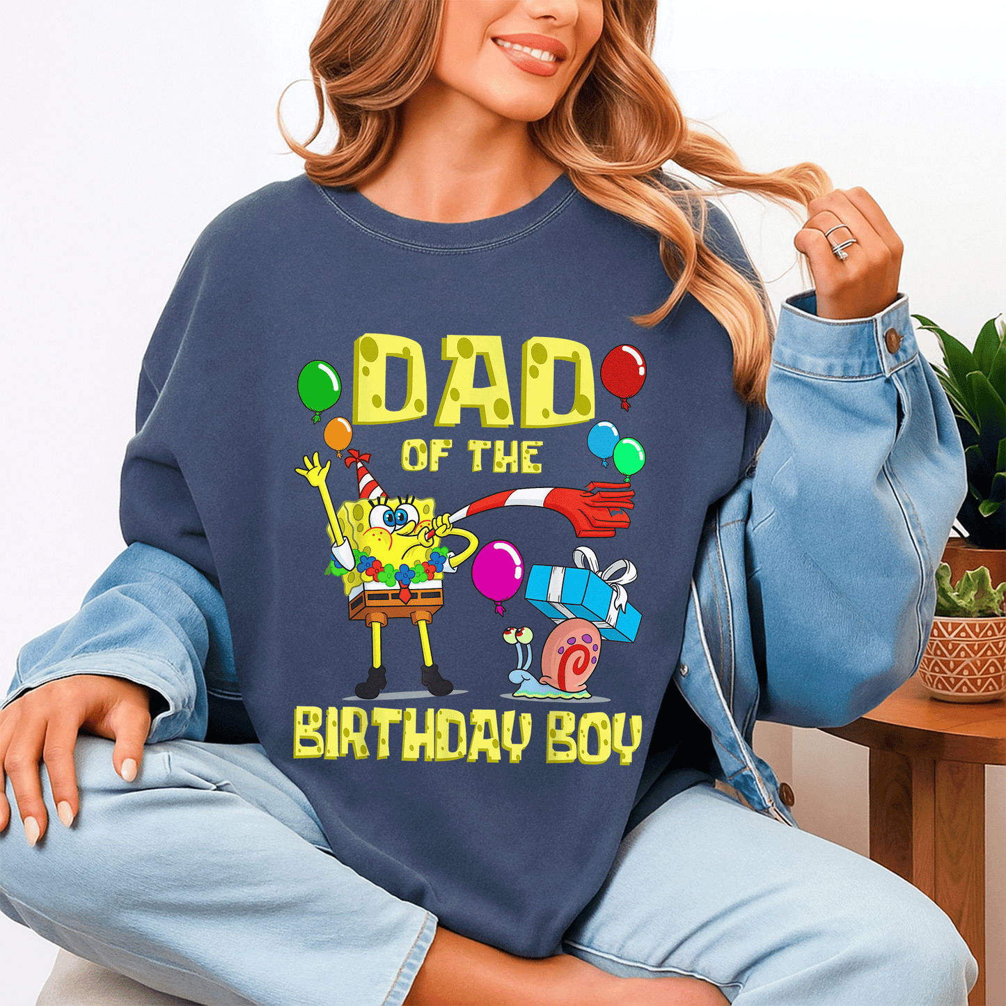 SpongeBob SquarePants Daddy of the Birthday Boy Theme Party T-Shirt for Fun Celebrations and Memorable Birthdays - 4