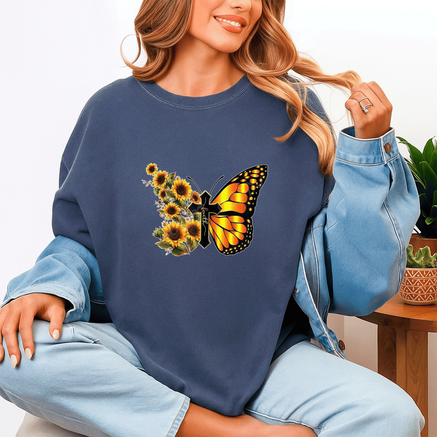 Sunflower Butterfly Faith T-Shirt for Women - Inspirational Floral Graphic Tee - Perfect Gift for Nature Lovers - 4