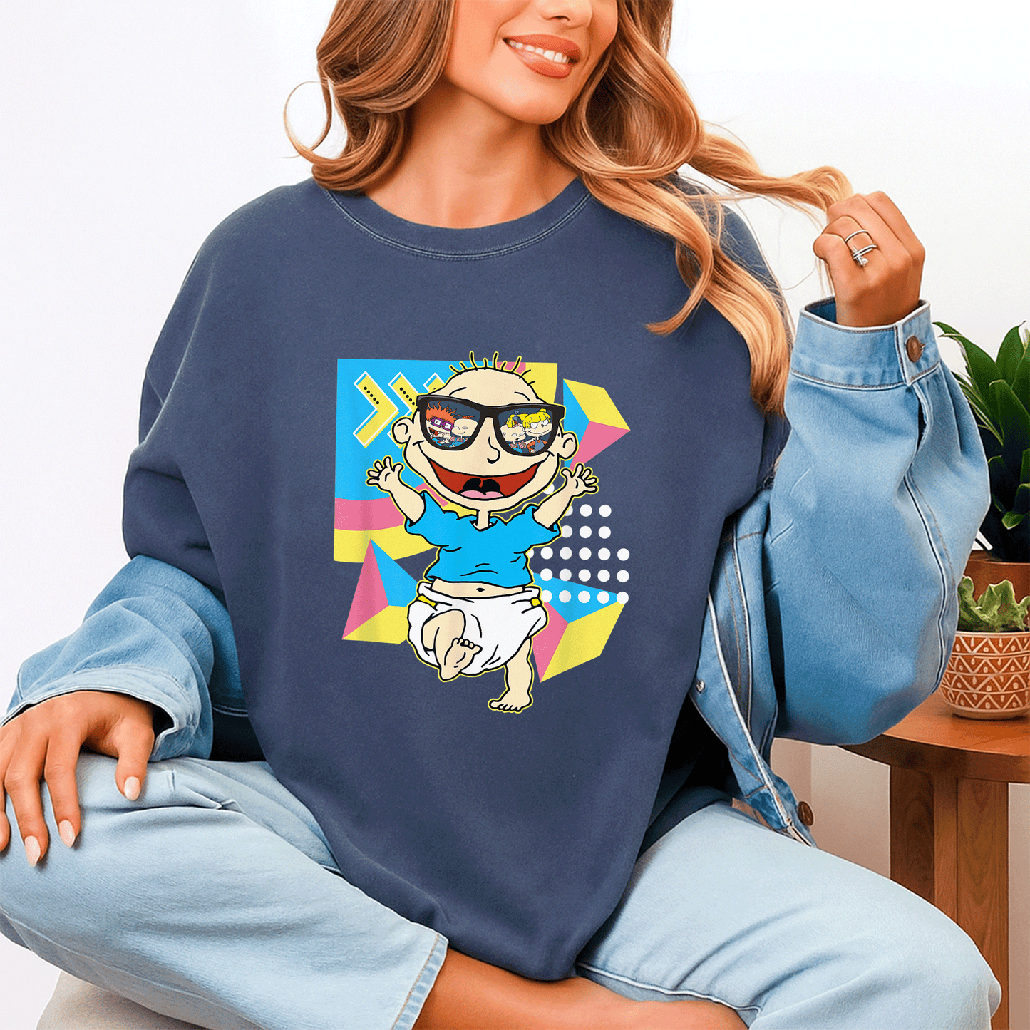 Mademark x Rugrats Tommy Pickles Sunglasses Reflection T-Shirt Perfect for Fans of Iconic 90s Cartoon Nostalgia and Style - 4