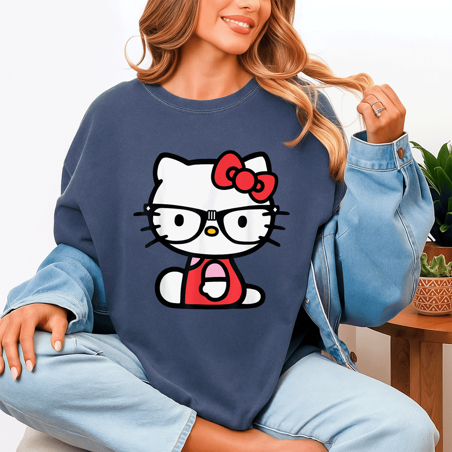 Cute Hello Kitty Nerd Glasses T-Shirt for Stylish Fans - Adorable Graphic Tee Perfect for Everyday Wear and Gift Ideas - 4
