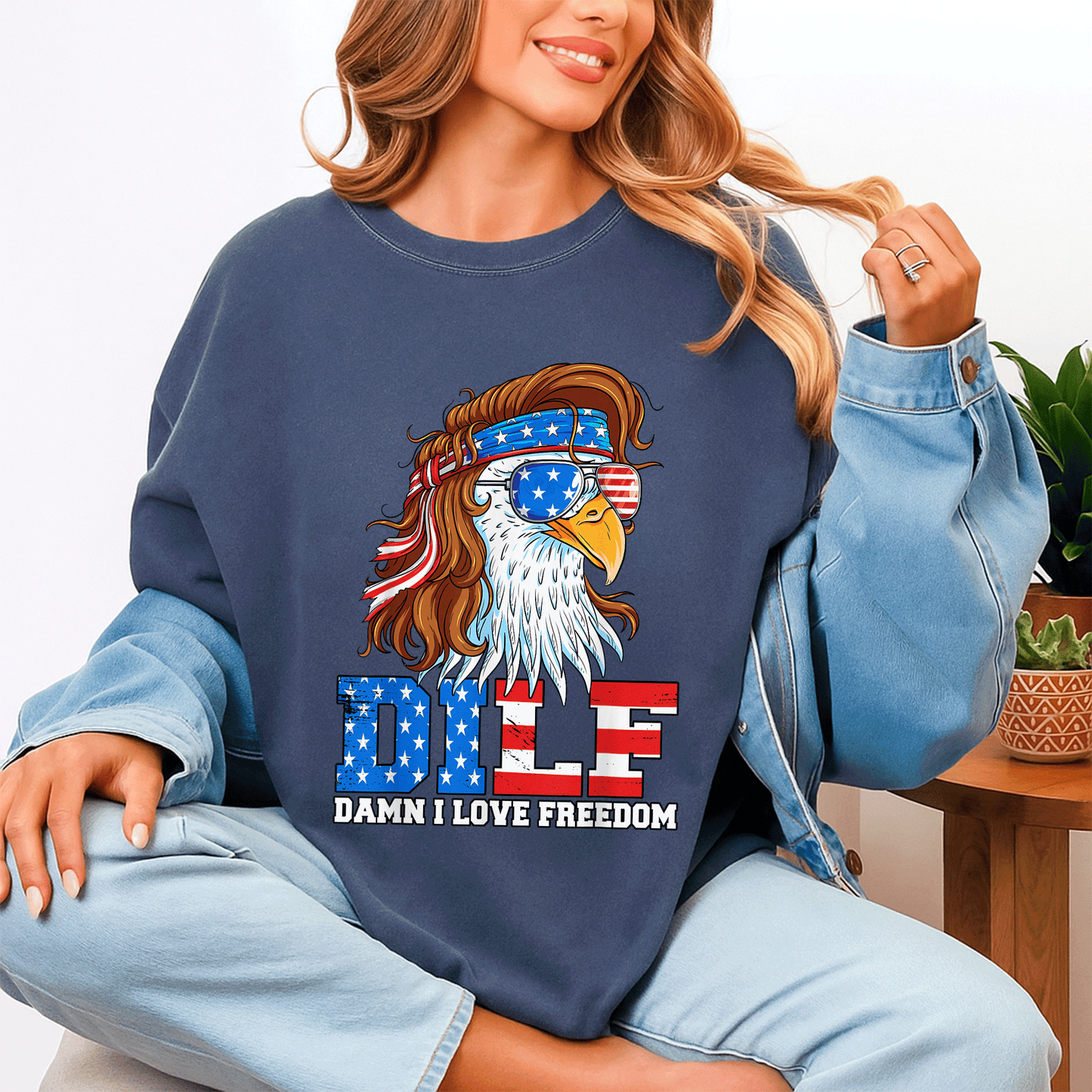 Funny DILF Damn I Love Freedom Eagle T-Shirt for Patriotic 4th of July Celebrations - Perfect Gift for Dad! - 4