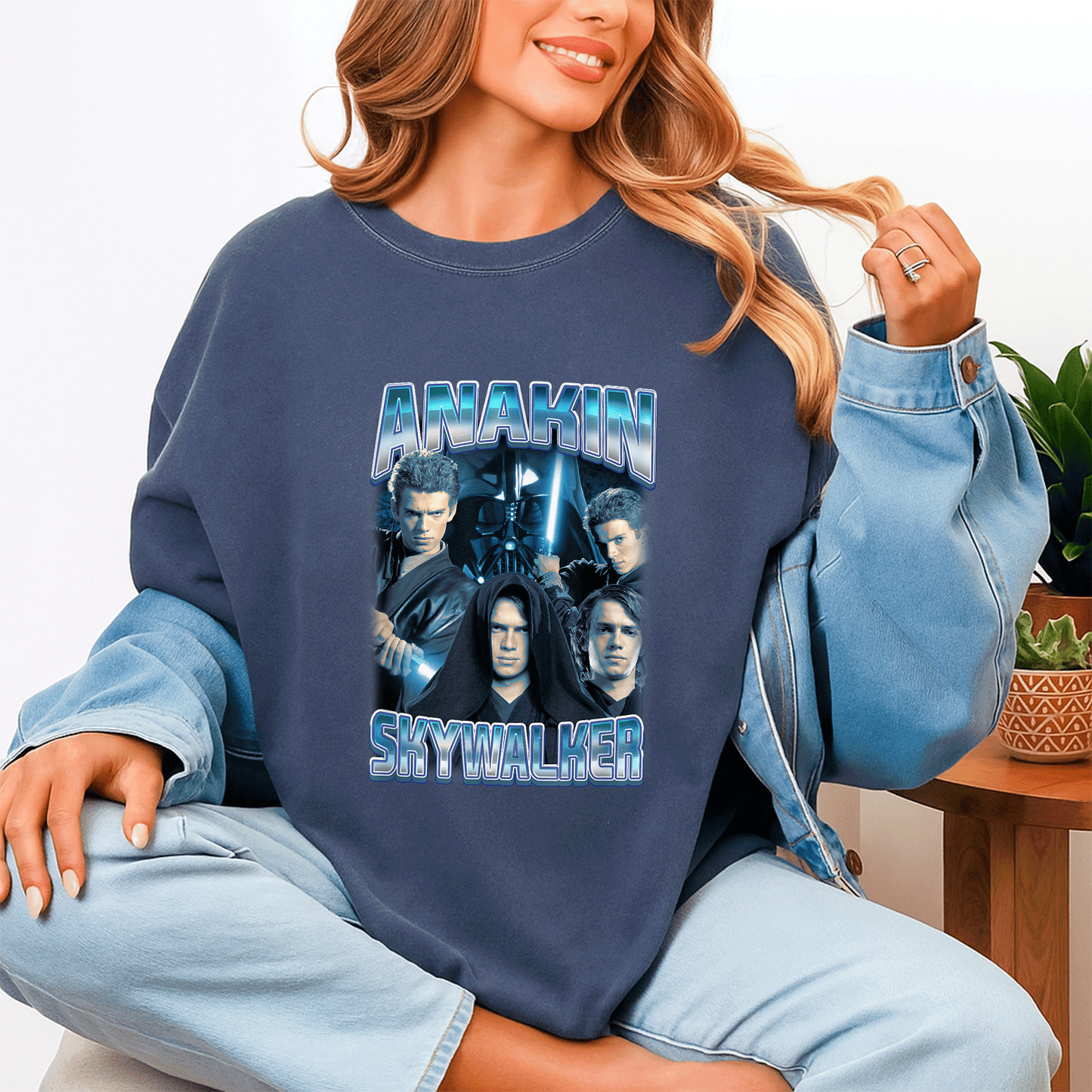 Star Wars Classic Anakin Skywalker Photo Collage Poster T-Shirt for Fans - Stylish Graphic Tee Celebrating Iconic Sith Lord - 4