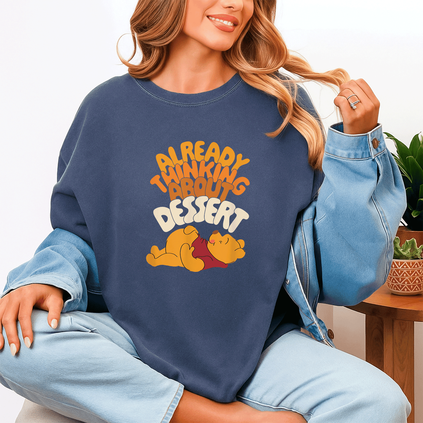 Cute Amazon Essentials Winnie the Pooh Thanksgiving T-Shirt Perfect for Dessert Lovers and Family Celebrations - 4