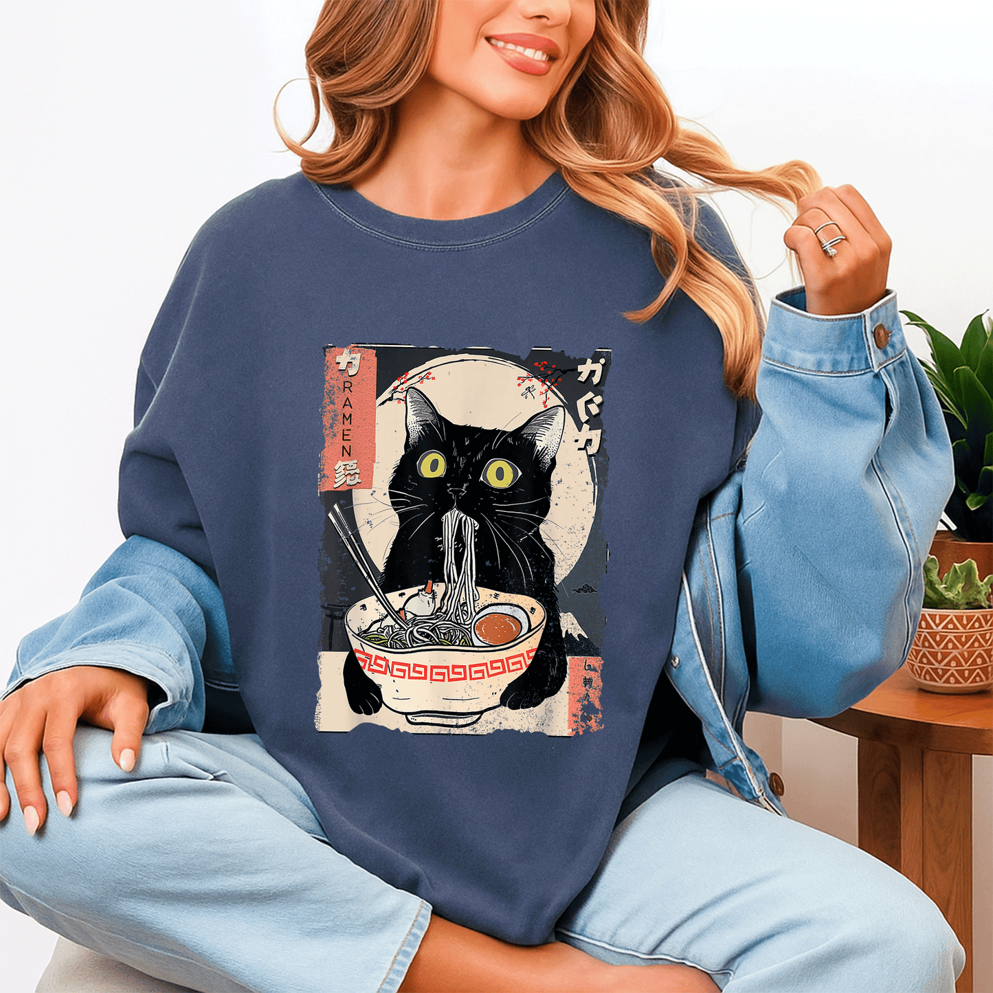 Cute Kawaii Cat Eating Ramen Noodles T-Shirt for Girls and Teens - Funny Anime Gift for Cat Lovers and Anime Fans - 4