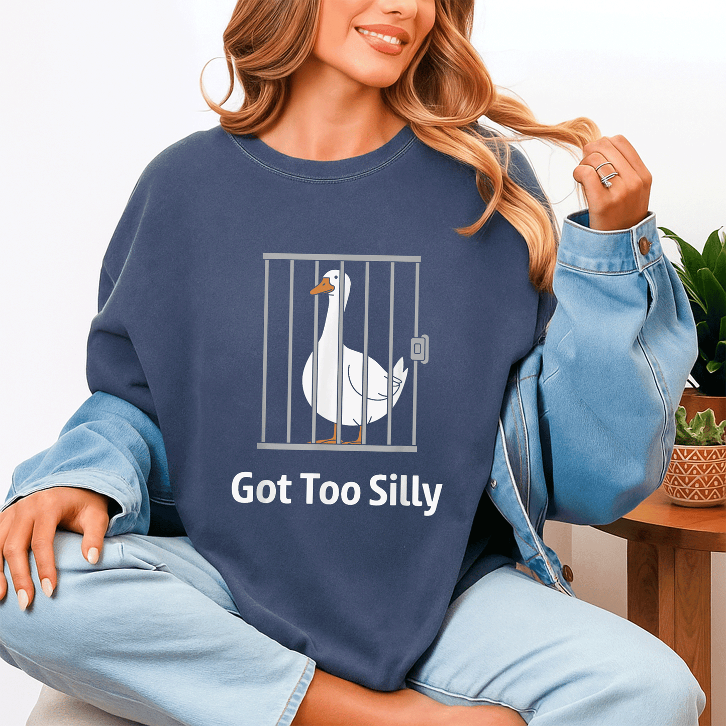 Funny Goose Pun Humor T-Shirt for Animal Lovers - Got Too Silly Graphic Tee with Quirky Goose Design for Casual Wear - 4