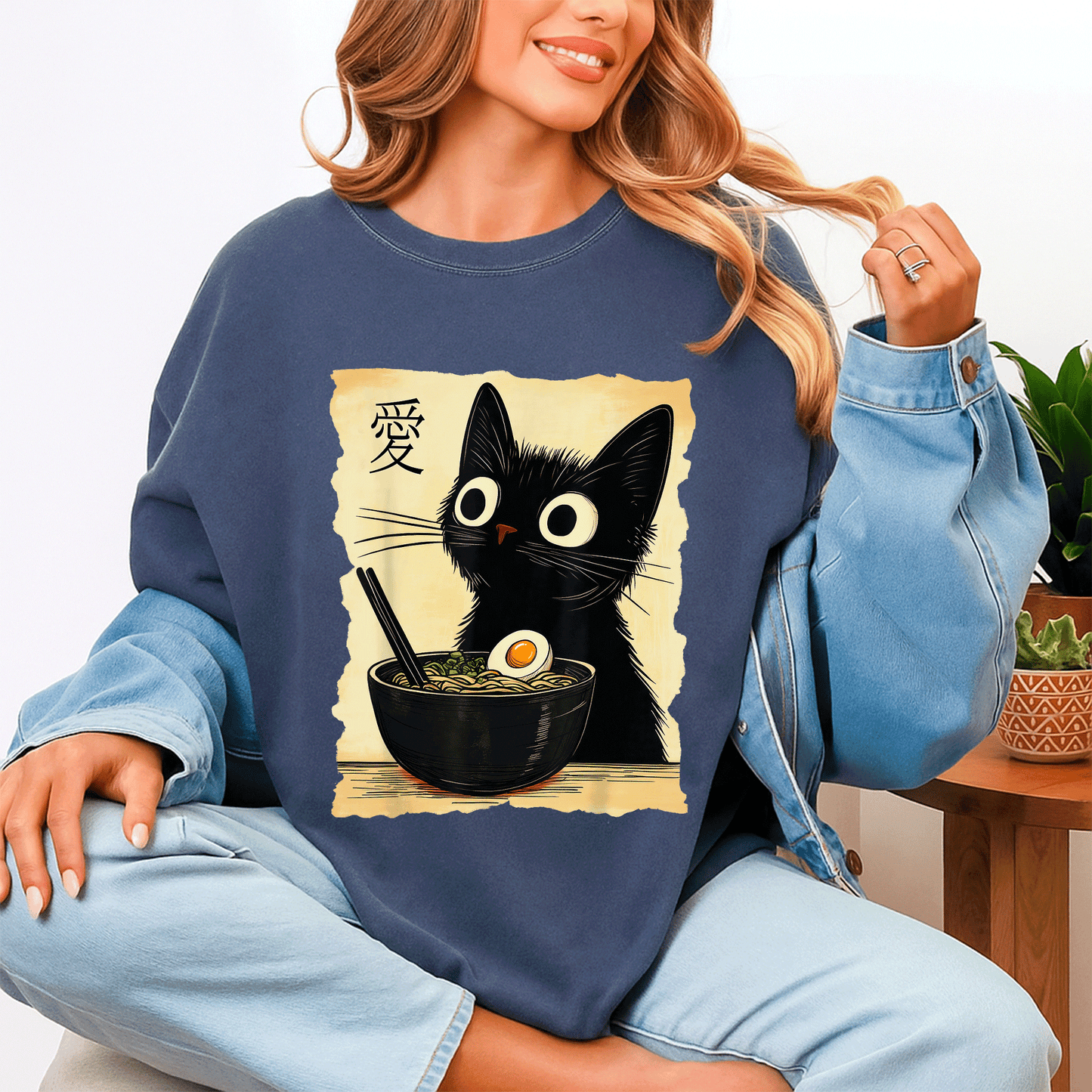 Funny Cat Ramen Graphic Tee - Cute Japanese Kawaii Anime Cat T-Shirt for Cat Lovers and Anime Fans, Perfect Gift! - 4