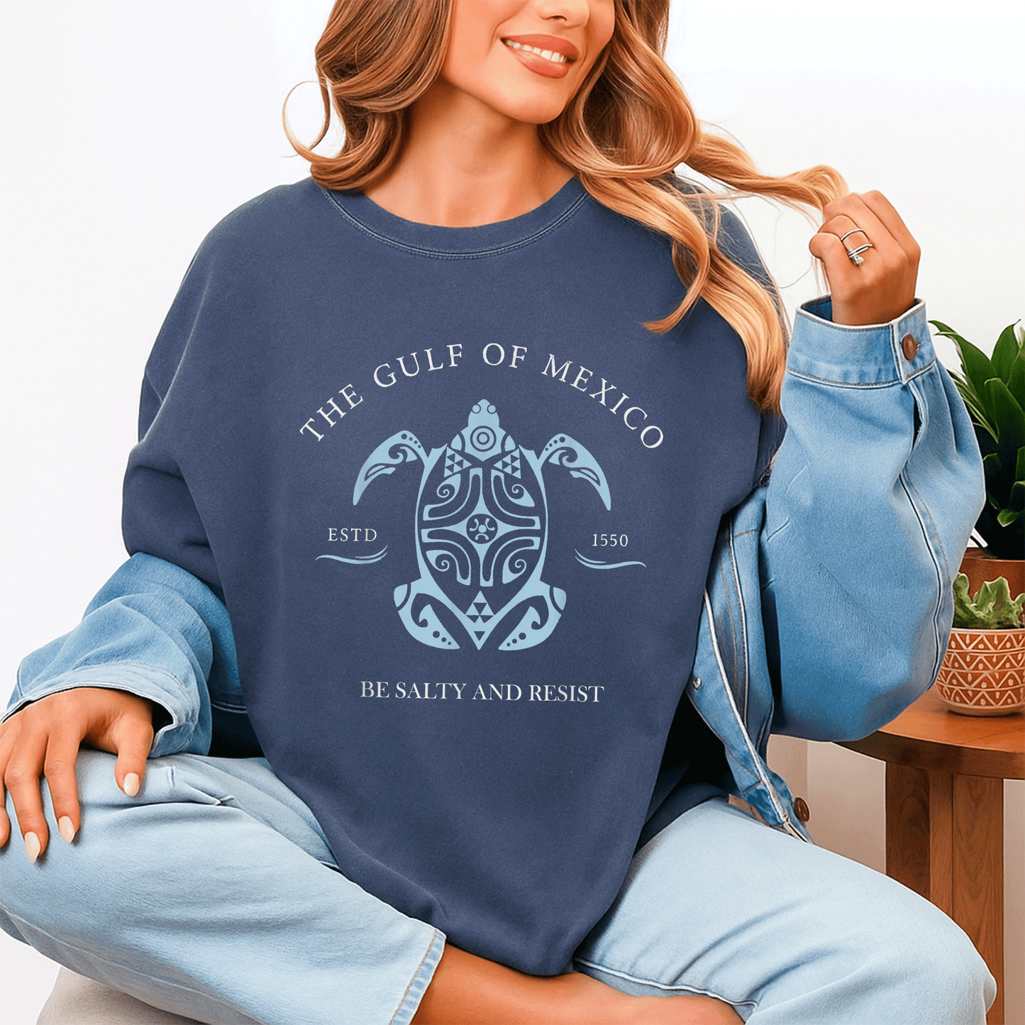 Gulf of Mexico Turtle Be Salty and Resist T-Shirt Featuring Fun Graphic Design for Beach Lovers and Nature Enthusiasts - 4