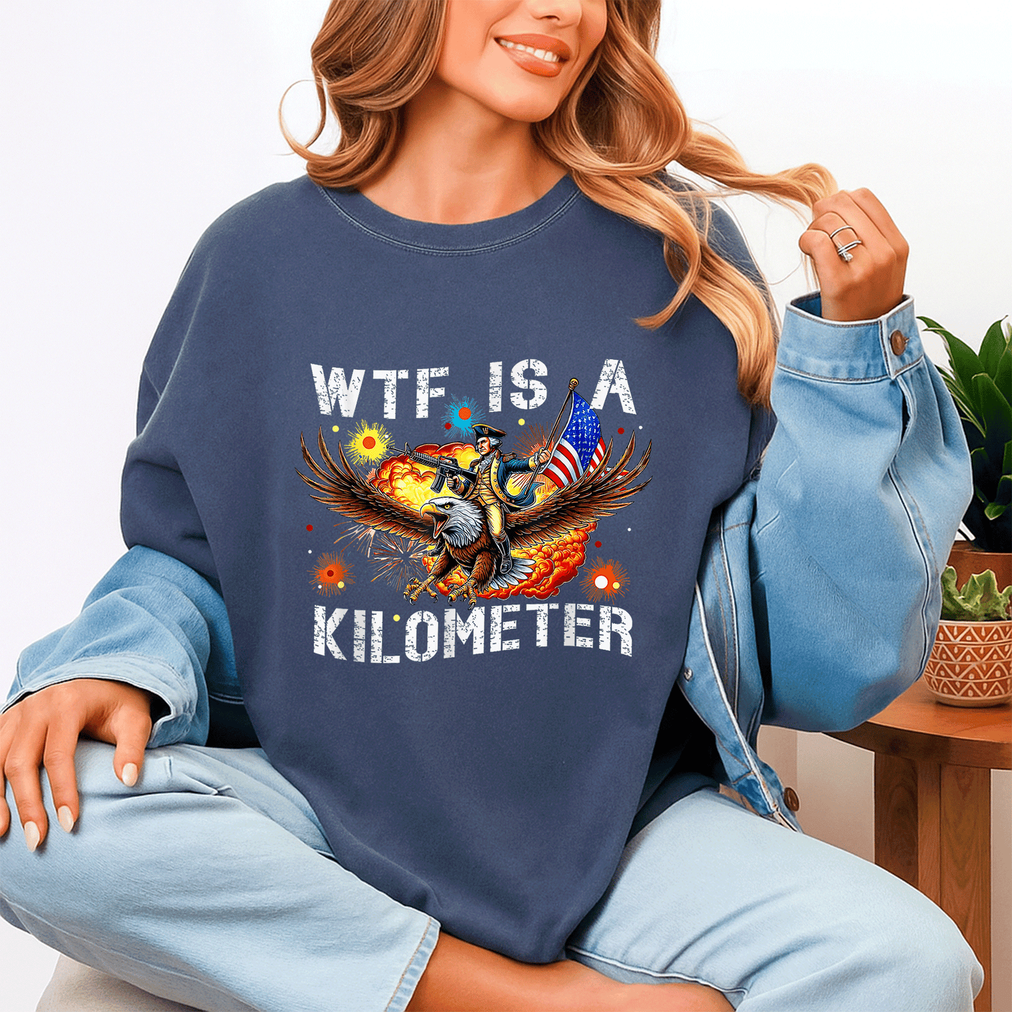 Retro WTF Is A Kilometer Funny Patriotic American Freedom T-Shirt for Proud Americans, Perfect Gift for Freedom Lovers and Road Trip Enthusiasts - 4
