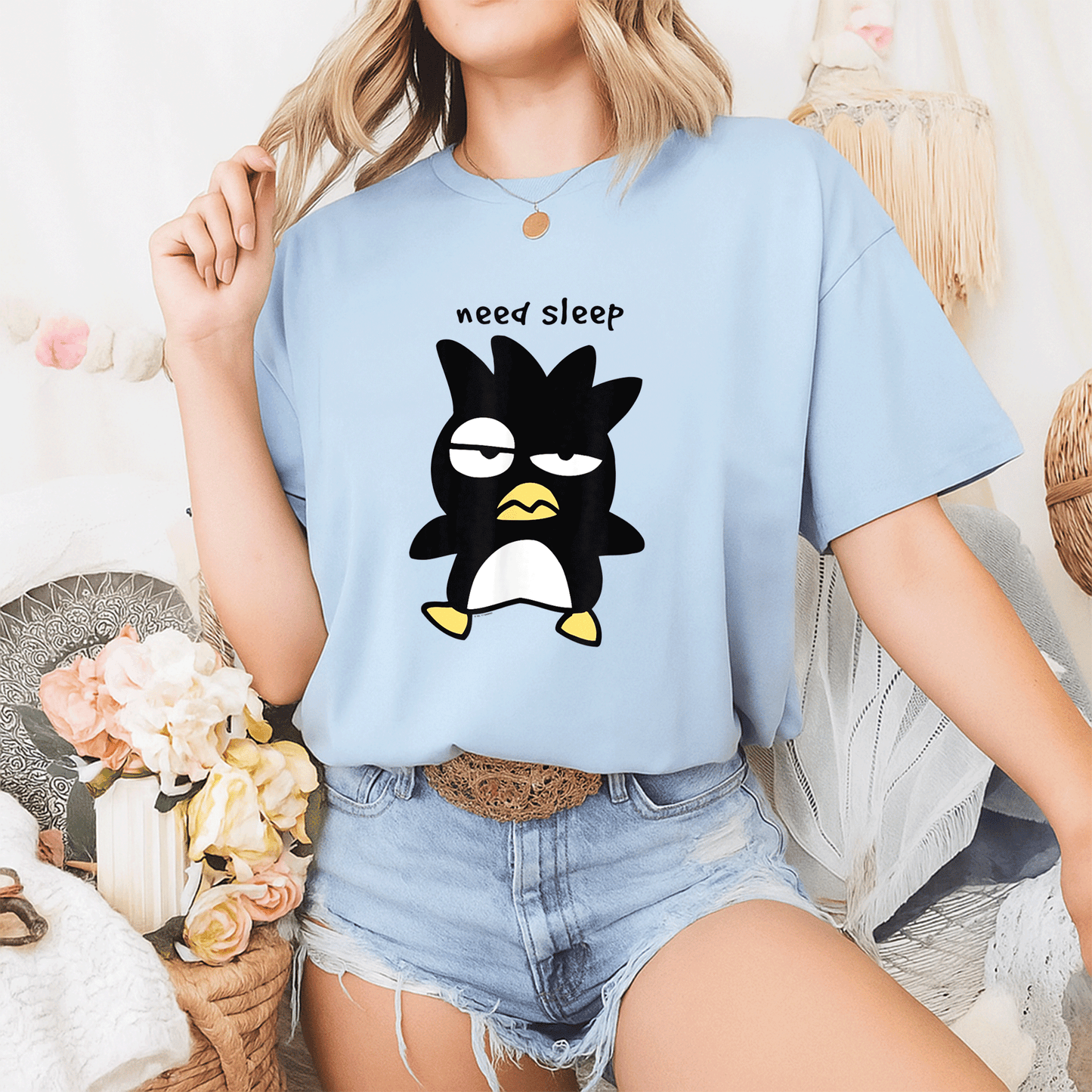 Cozy Badtz Maru Need Sleep Tee for Anime Lovers - Adorable Sleepy Design Perfect for Relaxed Days and Casual Outfits - 2