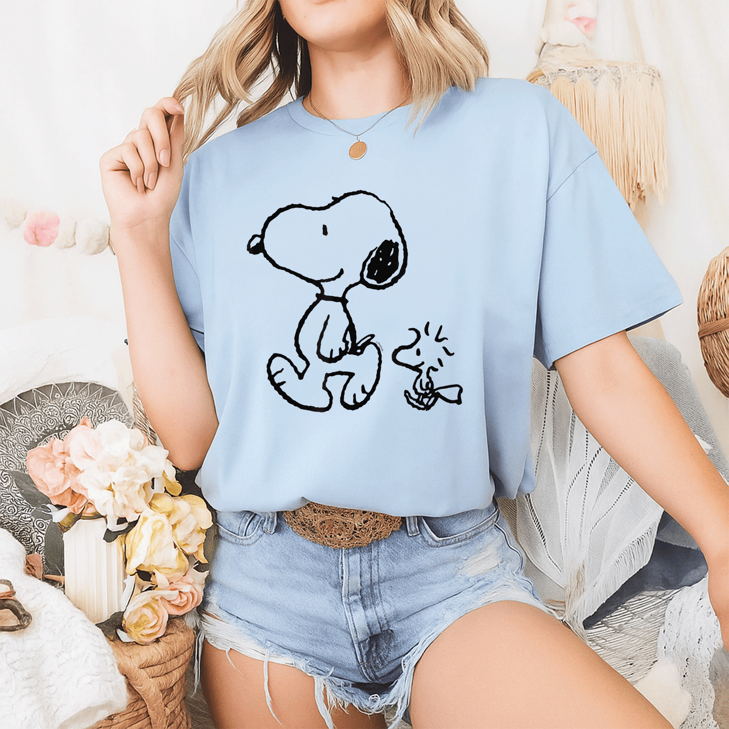 Snoopy and Woodstock Walk T-Shirt - Fun Peanuts Graphic Tee for Fans of Classic Cartoon Characters and Supporters of Friendship - 2