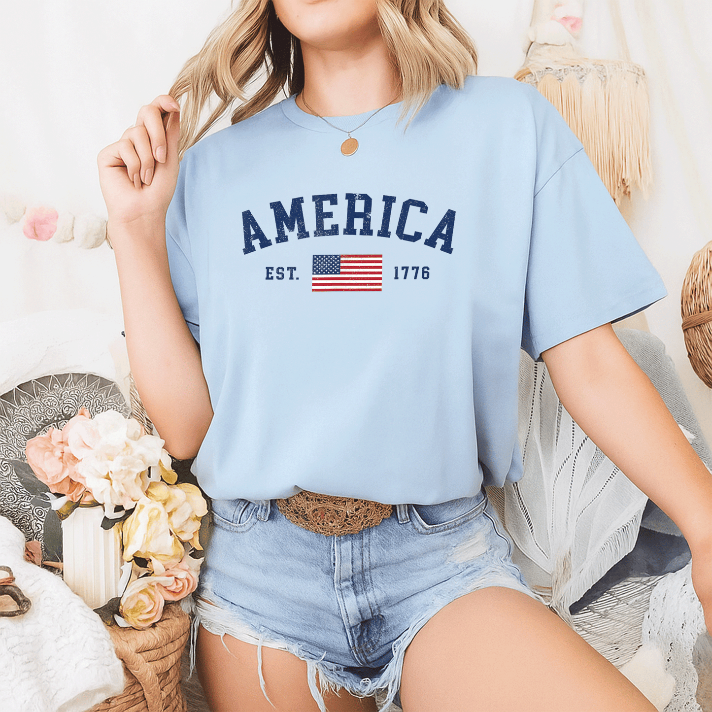 Patriotic American Flag T-Shirt for 4th of July Celebrations, USA Independence Day Tees for Men and Women - 2