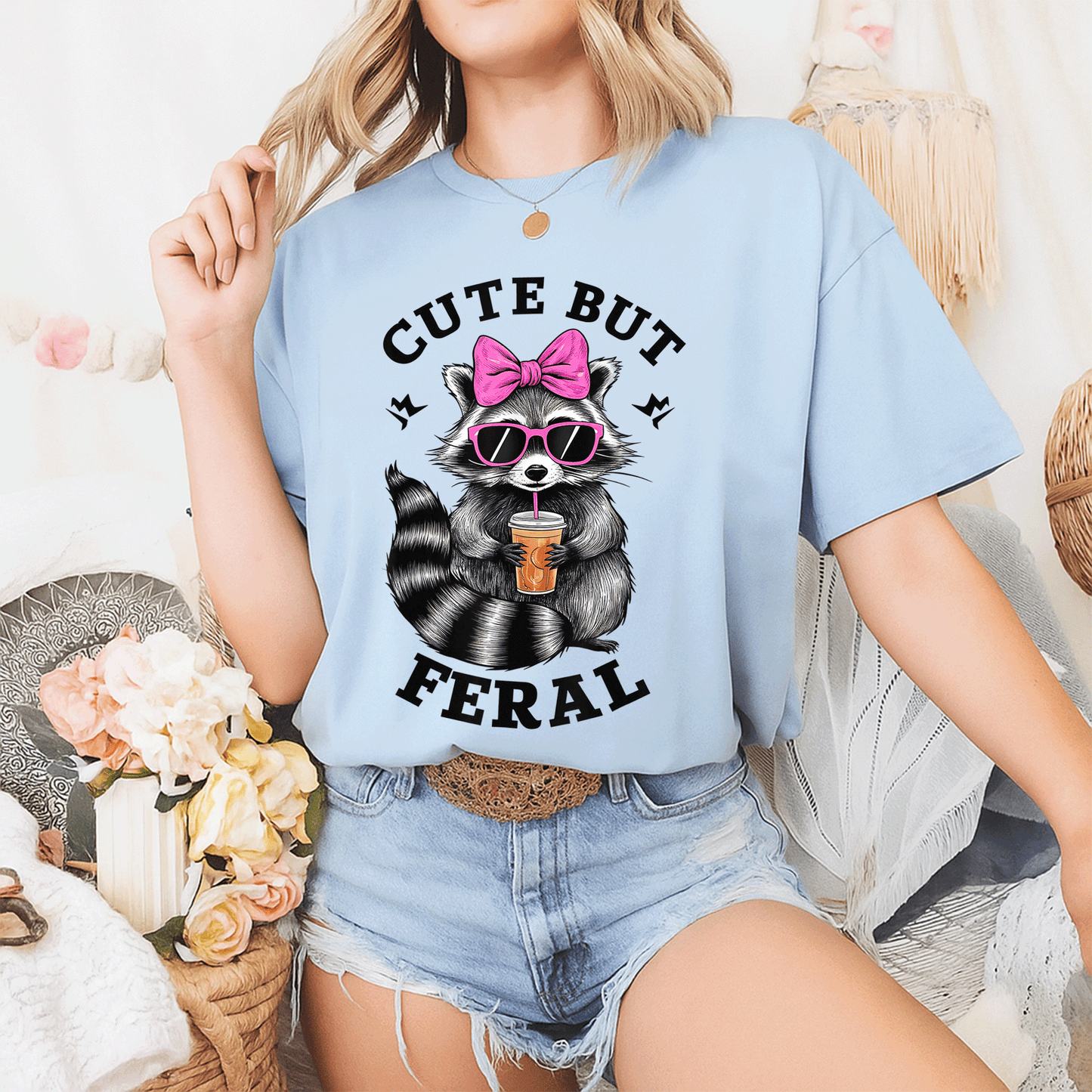 Cute Feral Raccoon T-Shirt with Sunglasses | Fun and Colorful Graphic Tee for Animal Lovers and Casual Wear - 2