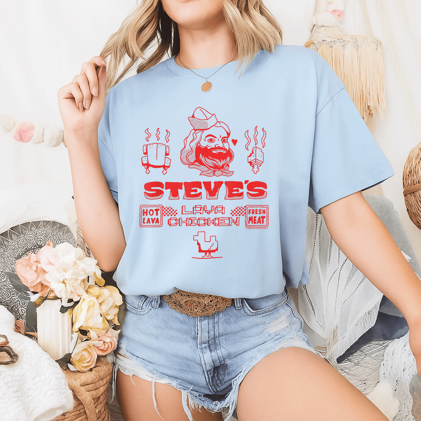 Minecraft Movie Steve's Lava Chicken Restaurant Logo T-Shirt - Fun Graphic Tee for Gamers and Fans of Steve's Adventures - 2