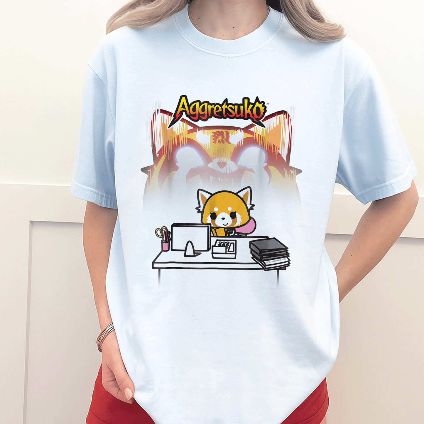 Aggretsuko Secret Rage Tee Shirt - Adorable Anime Design Featuring Raging Red Panda for Fun and Stylish Casual Wear - 3