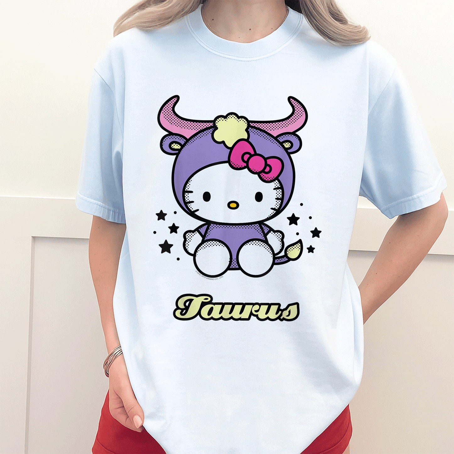 Cute Hello Kitty Taurus Tee Shirt Celebrate Your Zodiac Sign with Adorable Hello Kitty Graphics Perfect for Taurus Fans - 3