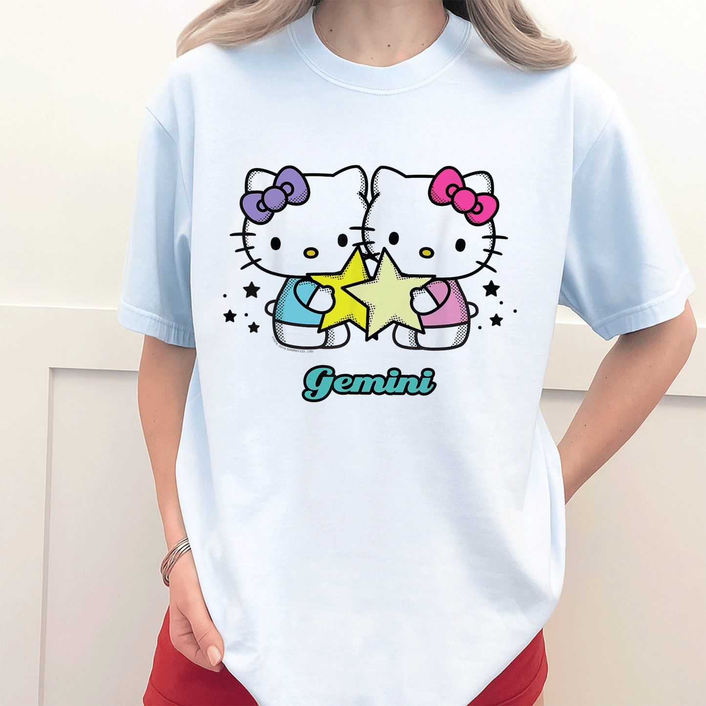 Cute Hello Kitty Gemini Zodiac Tee Shirt | Adorable Graphic Design for Astrology Lovers | Perfect Gift for Gemini Fans - 3