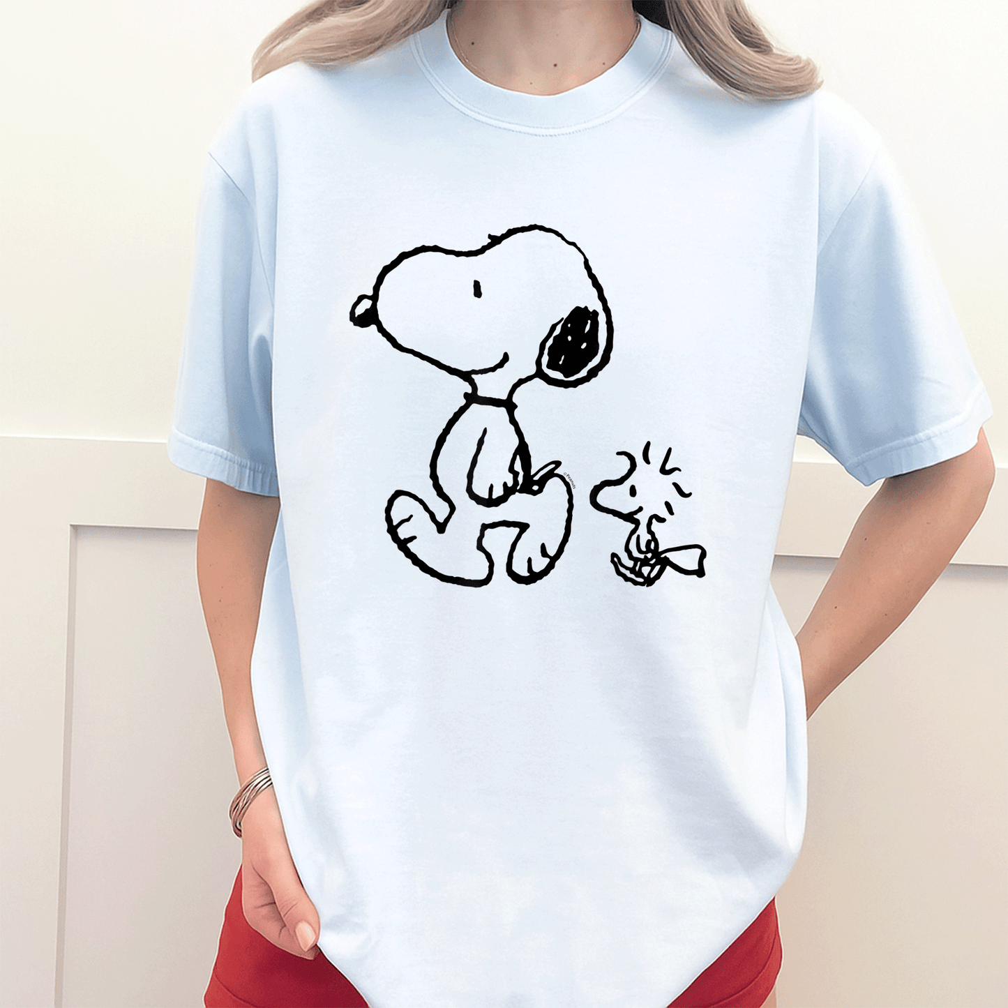 Snoopy and Woodstock Walk T-Shirt - Fun Peanuts Graphic Tee for Fans of Classic Cartoon Characters and Supporters of Friendship - 3