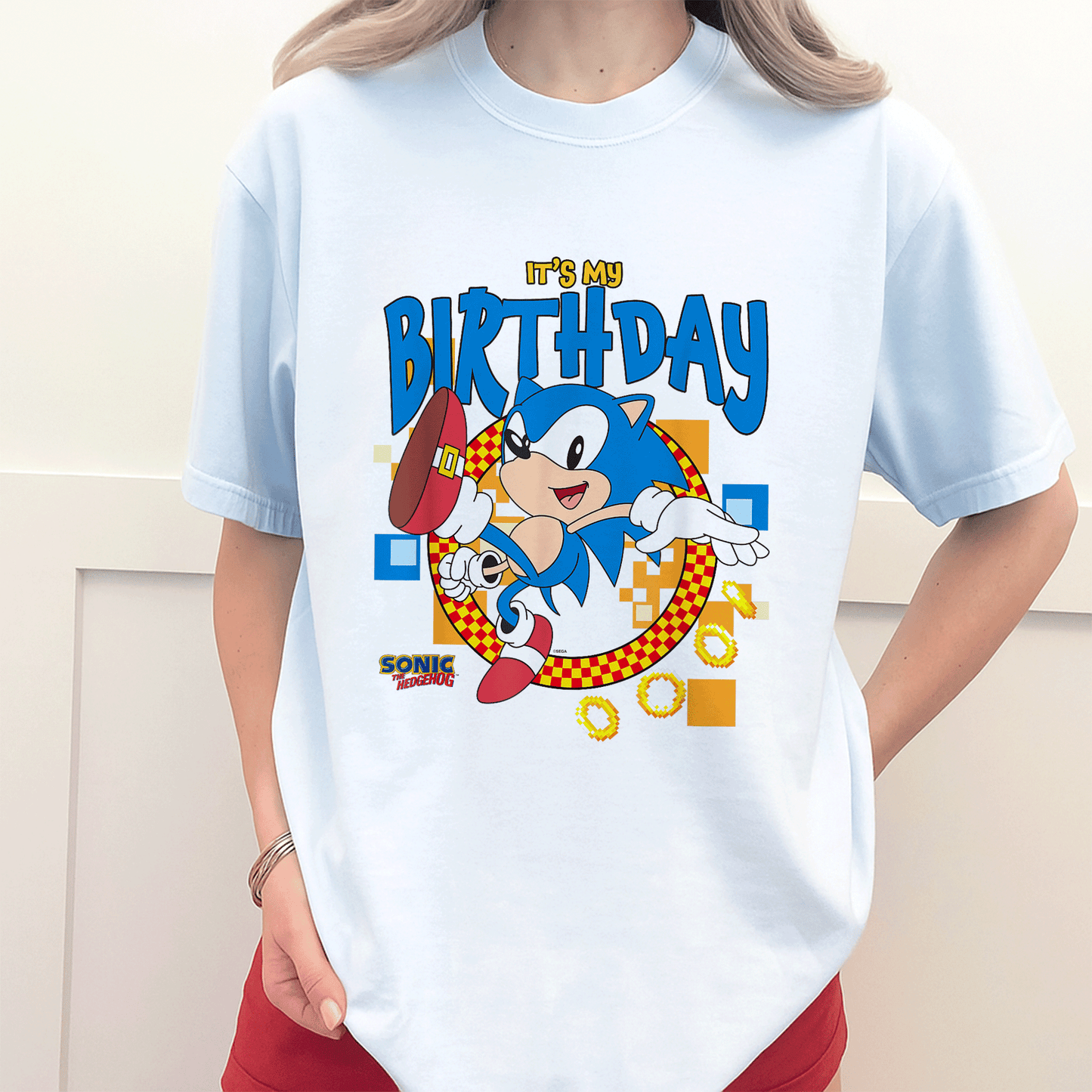 Sonic the Hedgehog Birthday T-Shirt for Kids - Fun Cheerful Design Perfect for Party Celebrations and Special Days - 3
