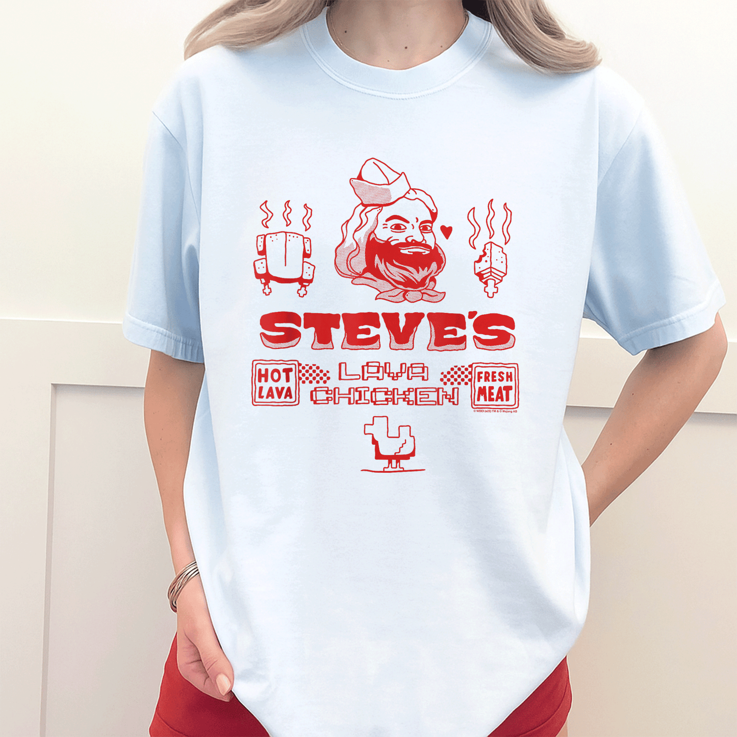 Minecraft Movie Steve's Lava Chicken Restaurant Logo T-Shirt - Fun Graphic Tee for Gamers and Fans of Steve's Adventures - 3