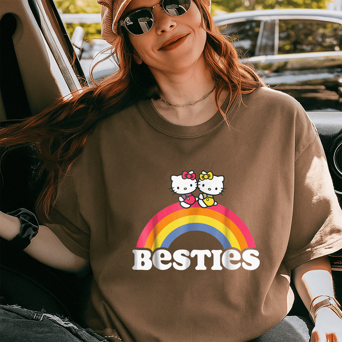 Cute Hello Kitty and Mimmy Besties Tee Shirt for Girls Perfect for Playdates and Everyday Fun, Adorable Cartoon Design! - 5