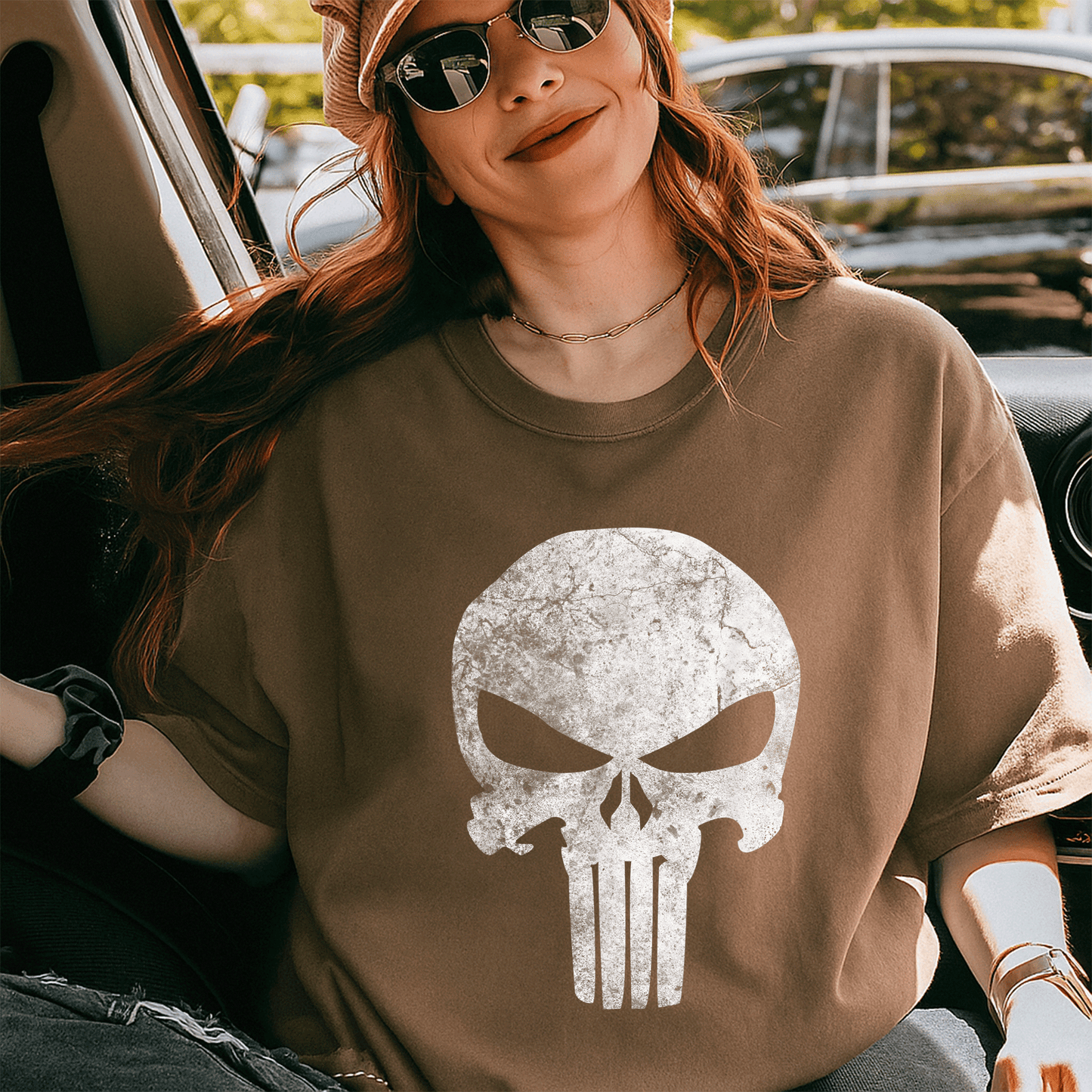 Stylish Marvel Punisher Skull Symbol Distressed Graphic T-Shirt for Fans - Perfect Gift for Comic Book Lovers and Casual Wear - 5