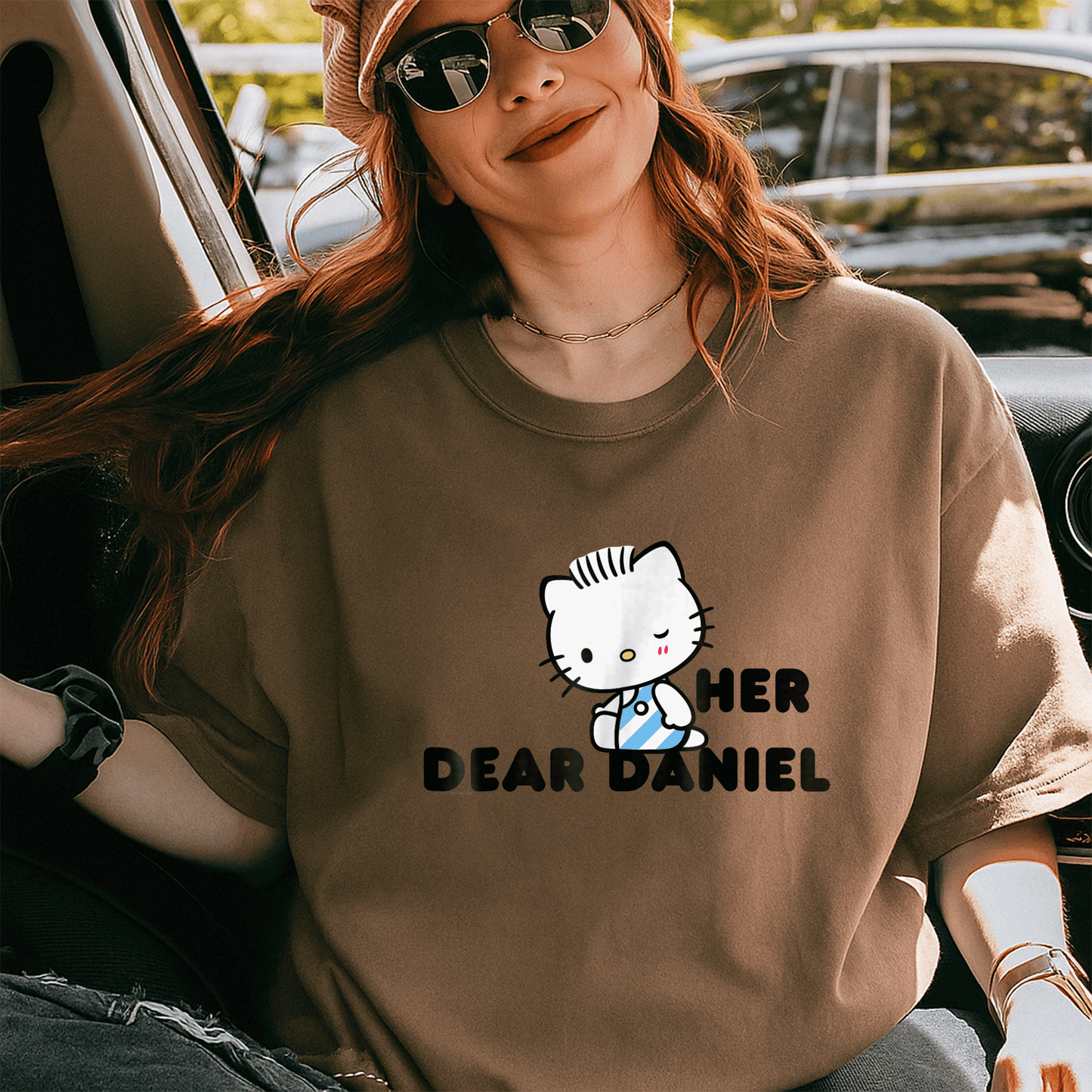 Cute Hello Kitty and Dear Daniel Couples Tee Shirt for Matching Outfits, Perfect Gift for Him and Her, Adorable Cartoon Design - 5
