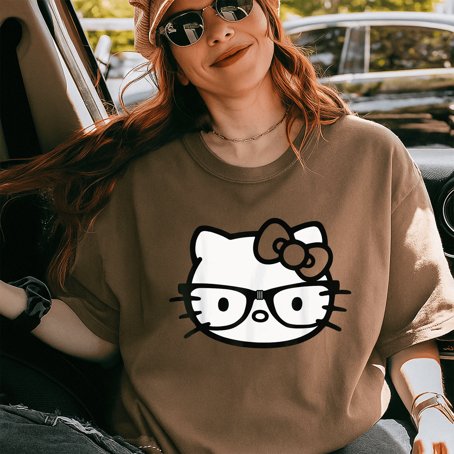 Hello Kitty Black and White Nerd Glasses T-Shirt for Cute Fashion Lovers – Stylish and Fun Graphic Tee for Everyday Wear - 5