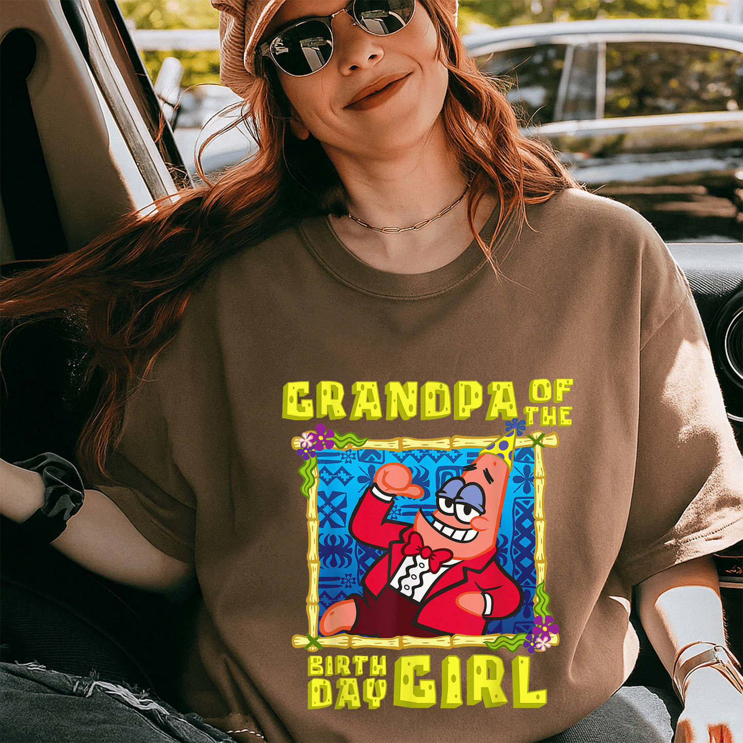 Mademark x SpongeBob SquarePants Birthday Grandad T-Shirt Features SpongeBob and Patrick in Fun Grandpa Design for Kids - 5