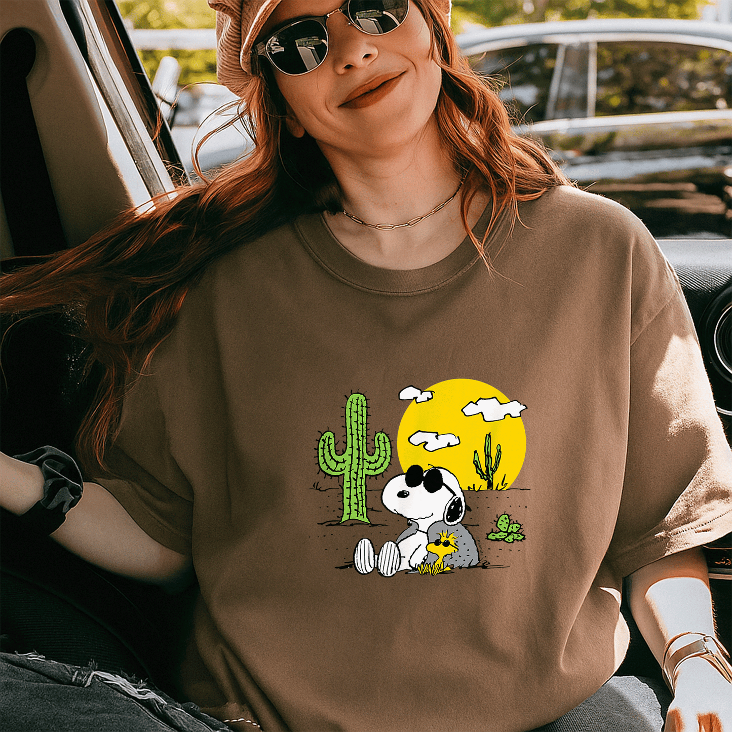 Snoopy and Woodstock Summer Adventure T-Shirt - Fun Peanuts Desert Graphic Tee for Fans of Classic Comics and Iconic Characters - 5