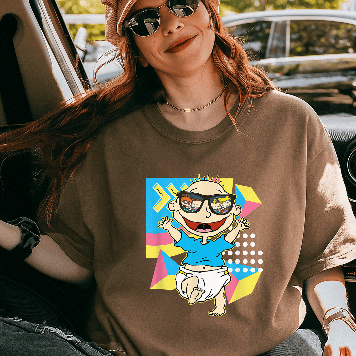 Mademark x Rugrats Tommy Pickles Sunglasses Reflection T-Shirt Perfect for Fans of Iconic 90s Cartoon Nostalgia and Style - 5