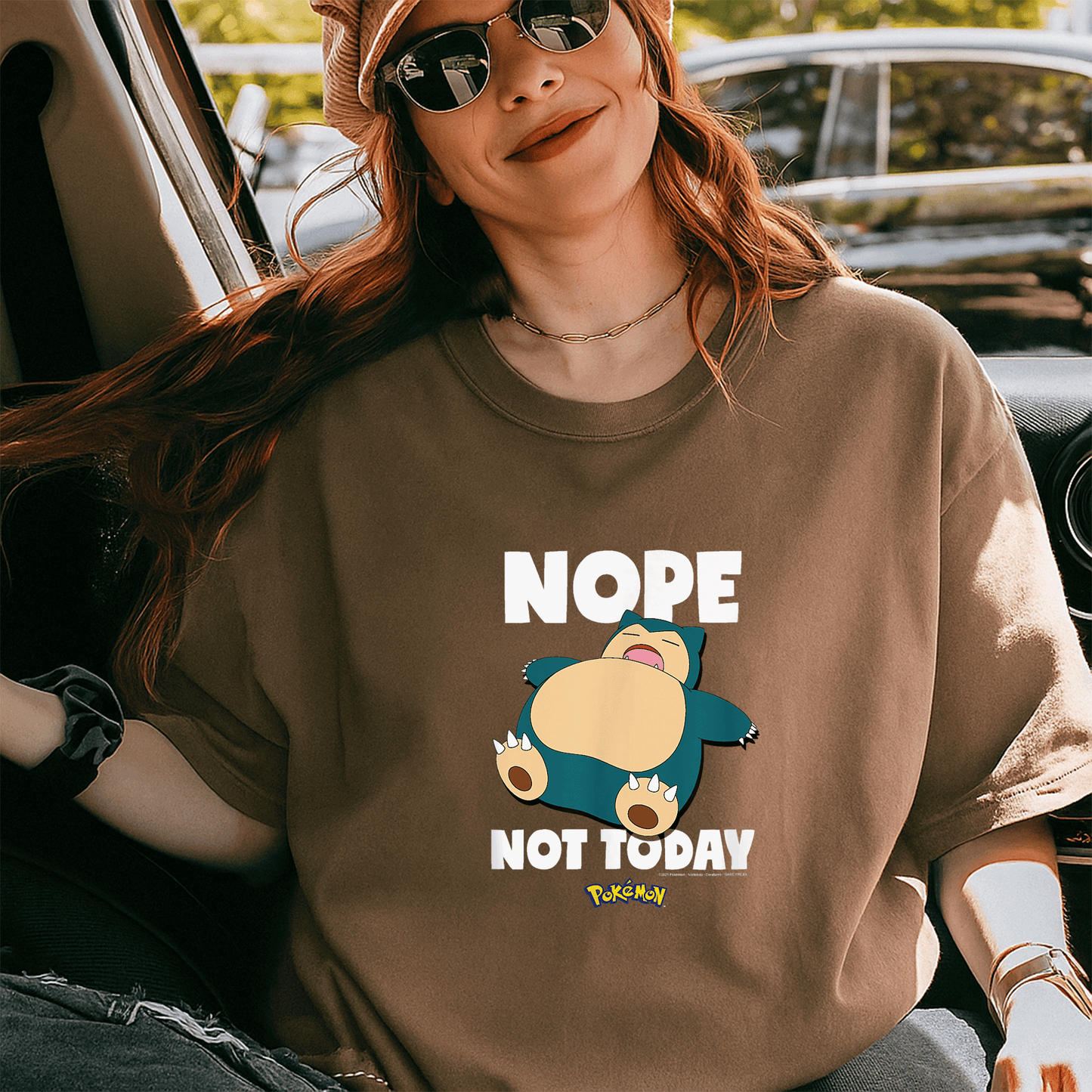 Cozy Pokémon Nope Not Today Snorlax T-Shirt: Fun Design Perfect for Fans Who Love to Chill and Relax in Style! - 5