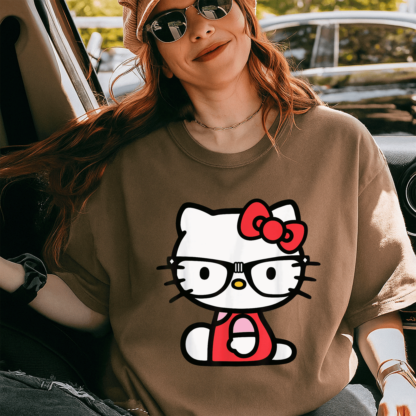 Cute Hello Kitty Nerd Glasses T-Shirt for Stylish Fans - Adorable Graphic Tee Perfect for Everyday Wear and Gift Ideas - 5
