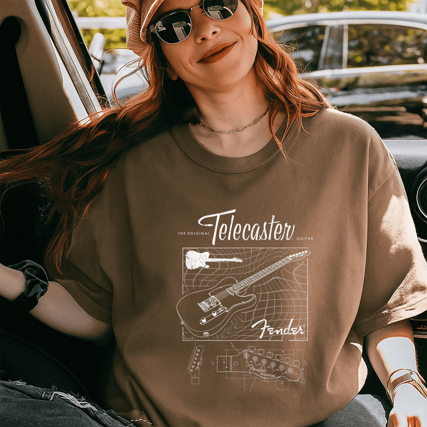 Fender Original Telecaster Guitar Schematic Poster T-Shirt for Music Lovers and Guitar Enthusiasts, Stylish and Unique Design - 5