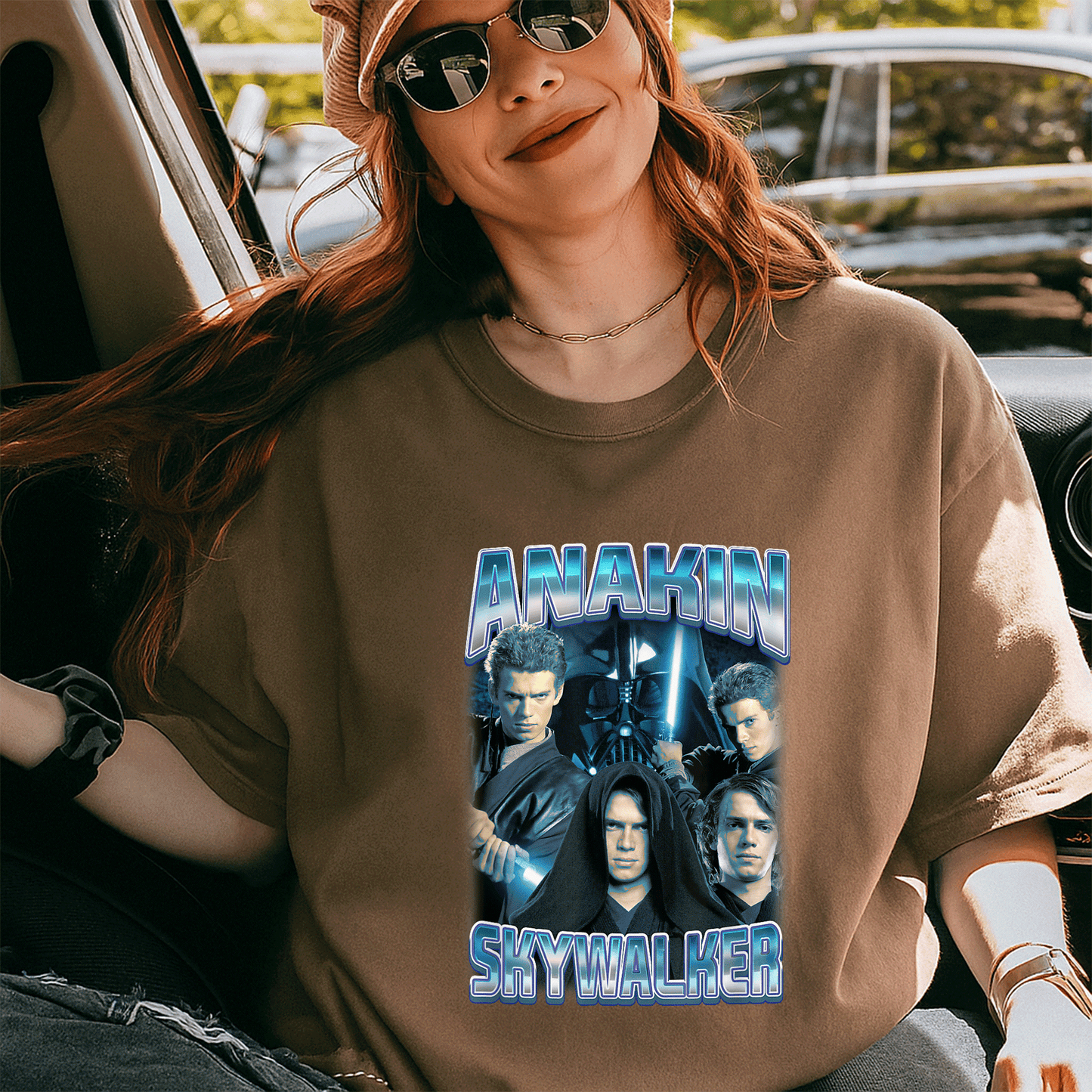 Star Wars Classic Anakin Skywalker Photo Collage Poster T-Shirt for Fans - Stylish Graphic Tee Celebrating Iconic Sith Lord - 5