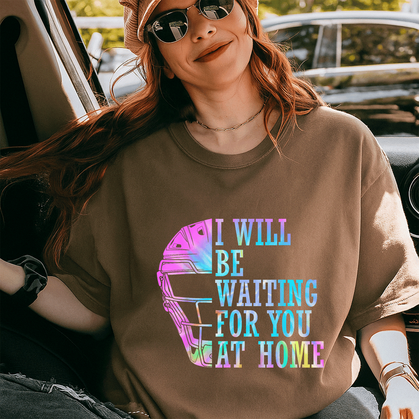 Cute I Will Be Waiting For You At Home Softball Catcher T-Shirt for Softball Lovers - Perfect Gift for Athletes and Fans - 5