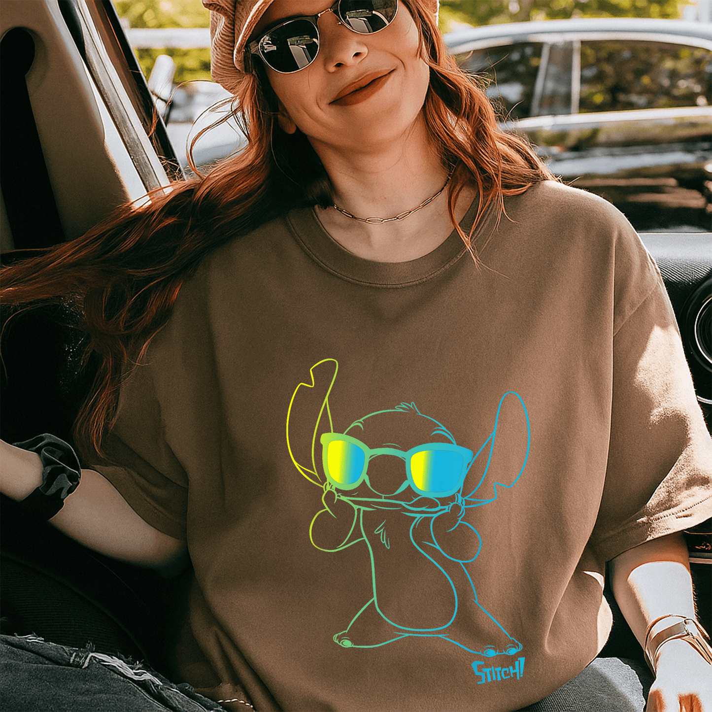 Cool Lilo & Stitch Neon Outline T-Shirt Featuring Stitch Chest Portrait - Perfect for Disney Fans and Casual Wear! - 5