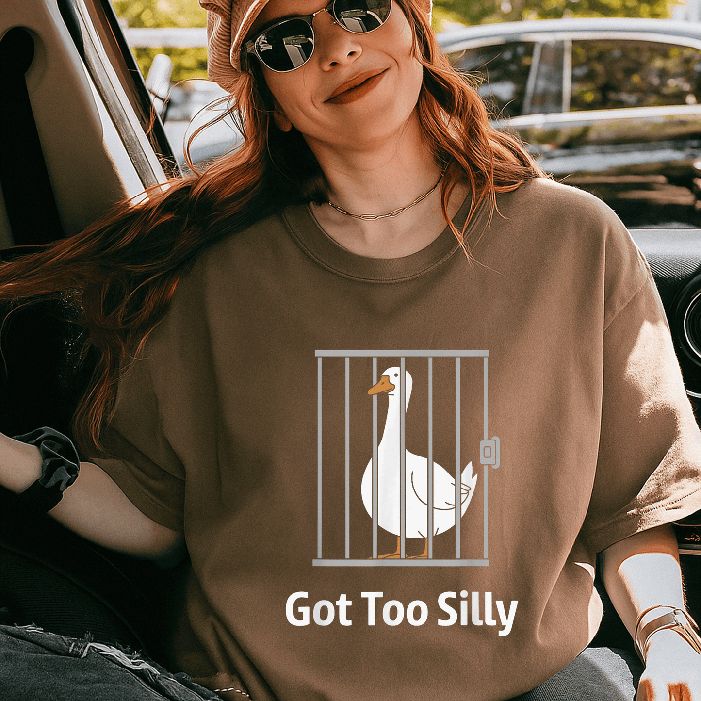 Funny Goose Pun Humor T-Shirt for Animal Lovers - Got Too Silly Graphic Tee with Quirky Goose Design for Casual Wear - 5