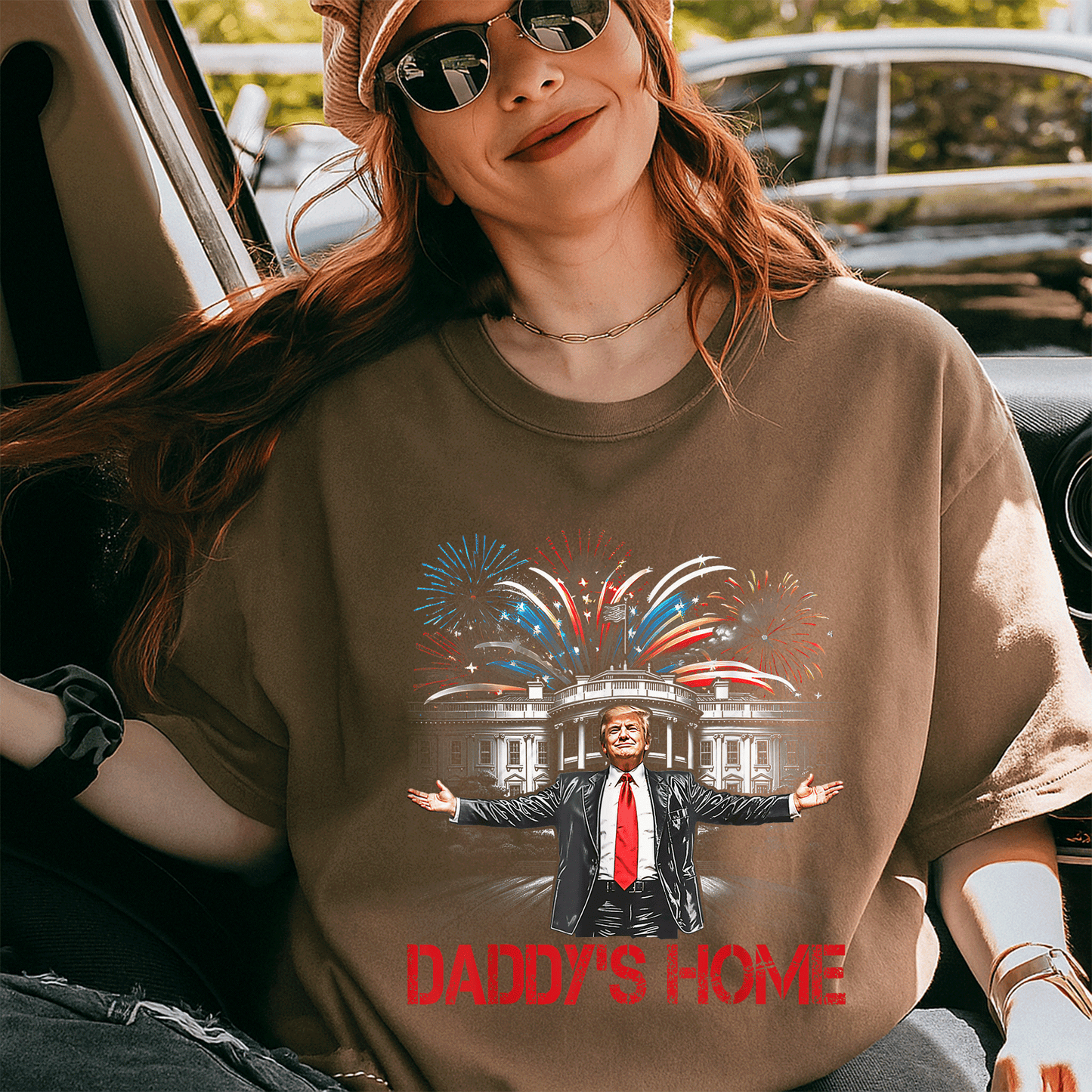 Daddy's Home White House 2025 President Trump T-Shirt for Supporters - Fun Design Showcasing Trump in a Bold Style - 5
