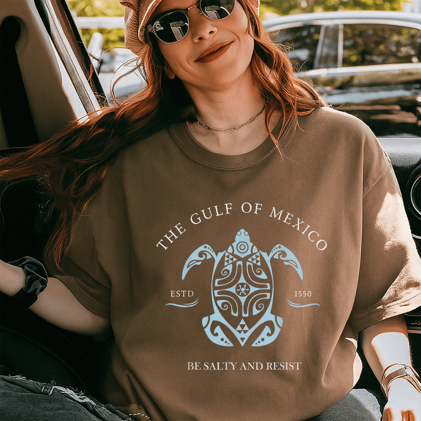 Gulf of Mexico Turtle Be Salty and Resist T-Shirt Featuring Fun Graphic Design for Beach Lovers and Nature Enthusiasts - 5