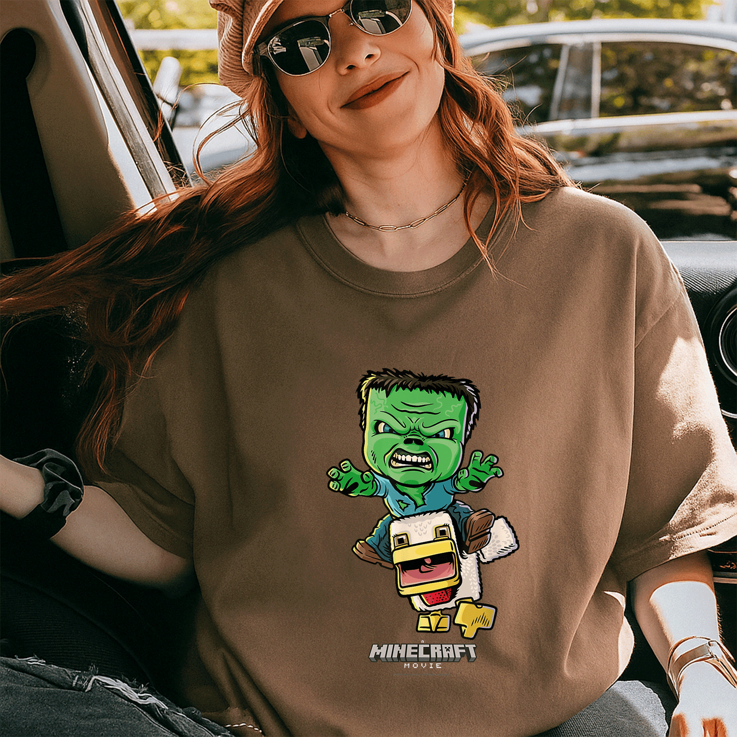 Cute Minecraft Movie Chicken Jockey Baby Zombie Animated T-Shirt for Gamers - Fun and Unique Graphic Tee for Kids and Adults - 5