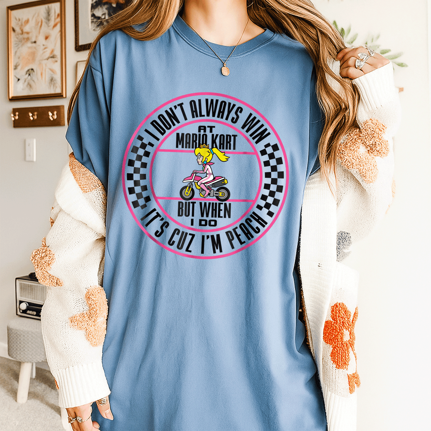 Win the race in style with our Peach Graphic T-Shirt from Mario Kart, perfect for fans and gamers who love fun fashion! - 4