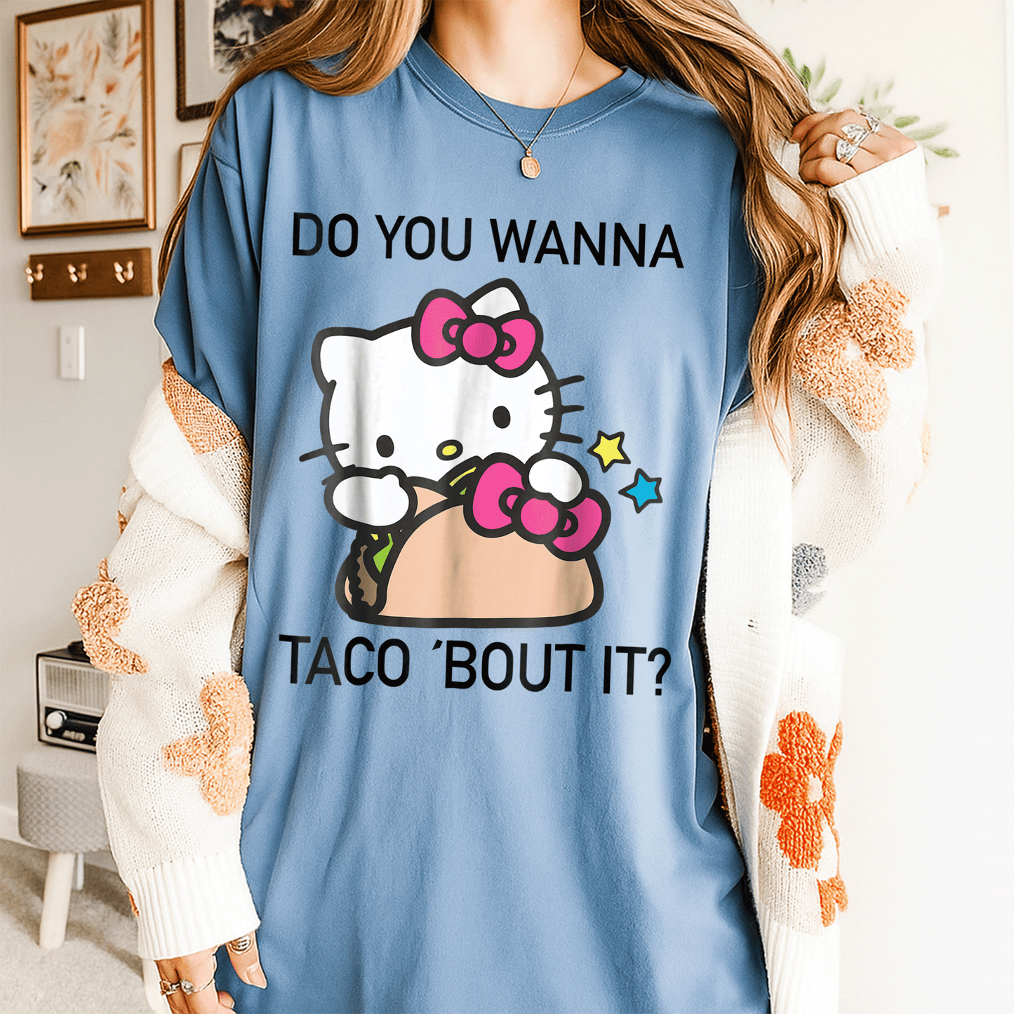 Hello Kitty Taco Bout It Tee Shirt Cute and Fun Graphic Tee for Cat Lovers and Foodies Perfect Gift for Kids and Adults - 4