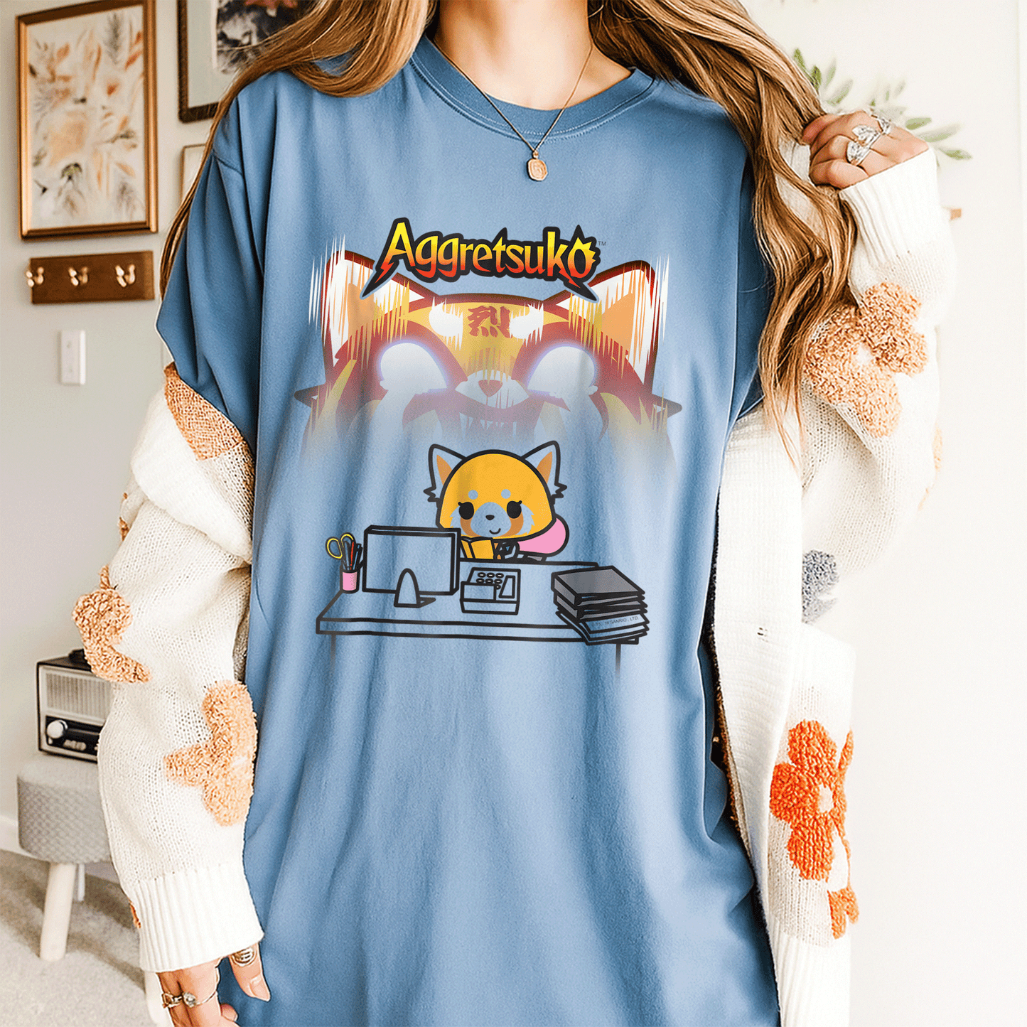 Aggretsuko Secret Rage Tee Shirt - Adorable Anime Design Featuring Raging Red Panda for Fun and Stylish Casual Wear - 4