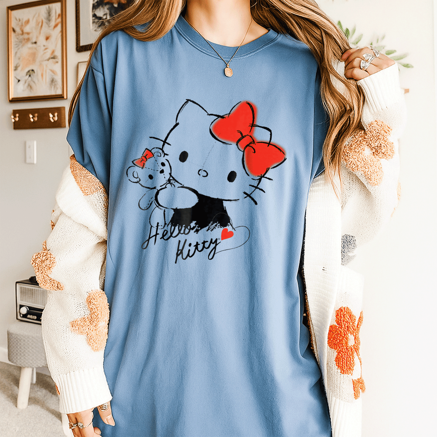Cute Hello Kitty and Tiny Chum Graphic Tee for Kids - Adorable Characters in a Fun Design Perfect for Everyday Wear - 4